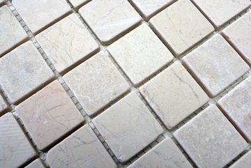 Mosani Mosaikfliesen Marmor Mosaik Fliese creme hellbeige elfenbein Küche Bad WC