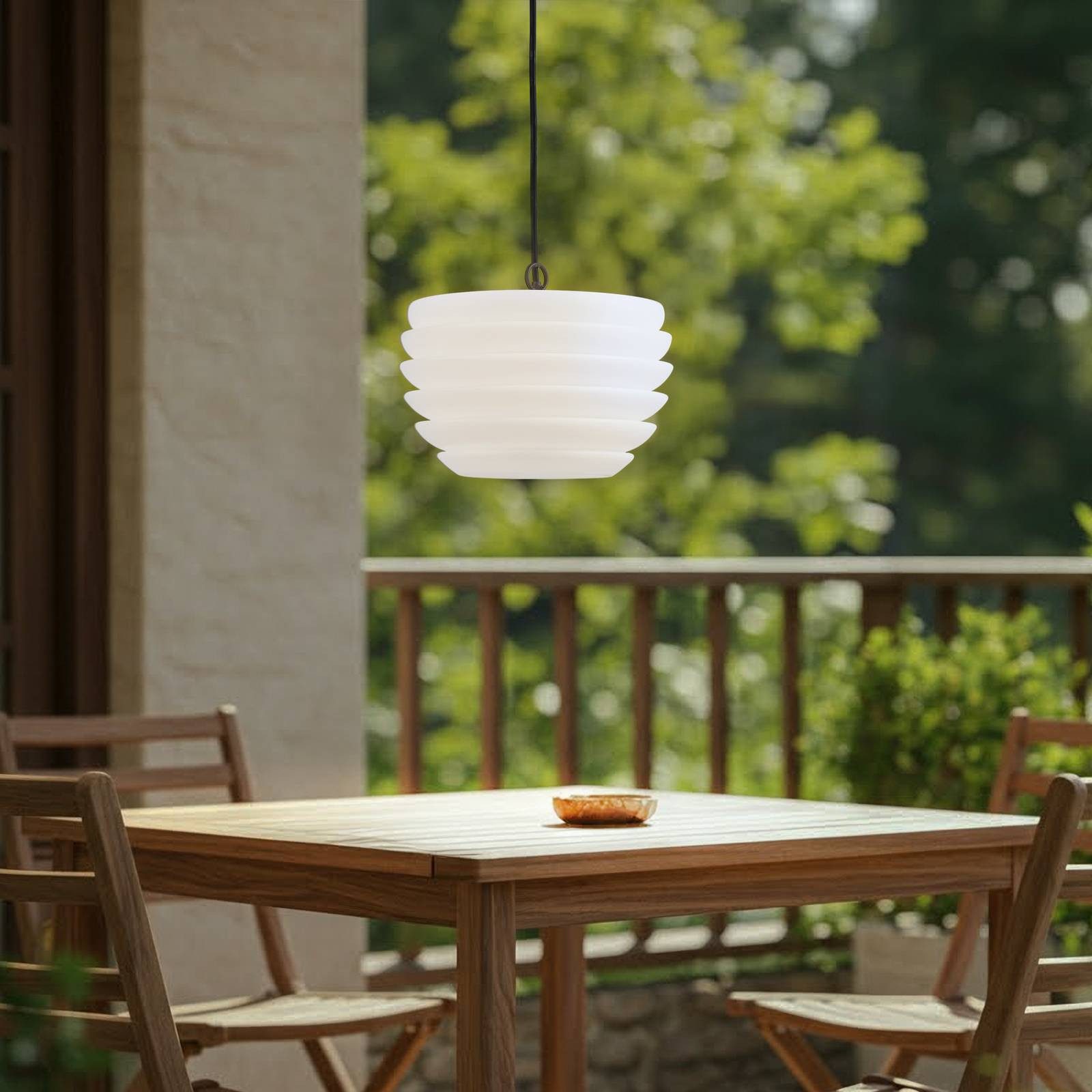 Lindby Hängeleuchten Arona, Kunststoff Weiß IP65, 1 x 15 W LED