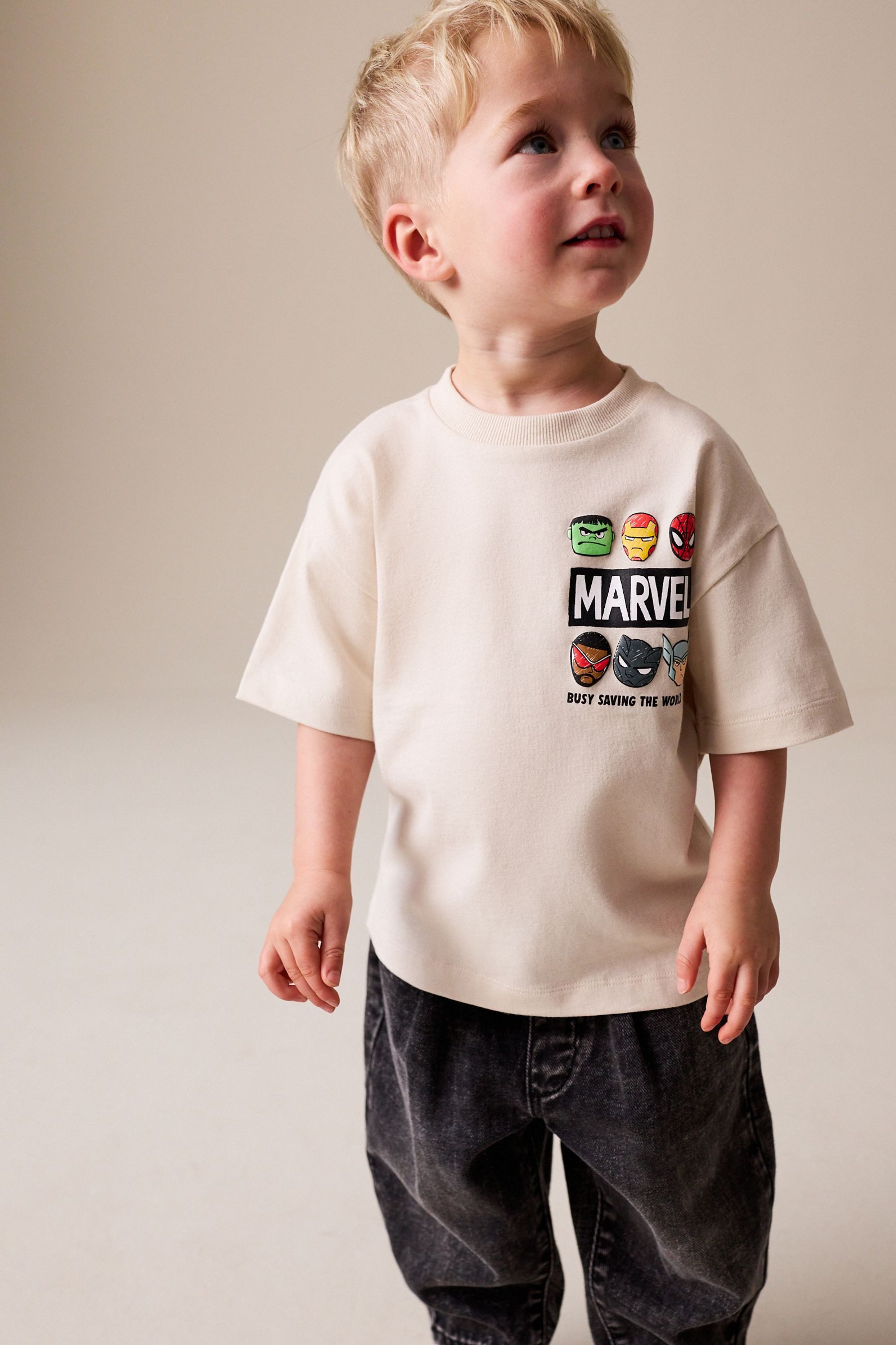 T-Shirt Marvel T-Shirt mit Allover-Print 100 % Baumwolle