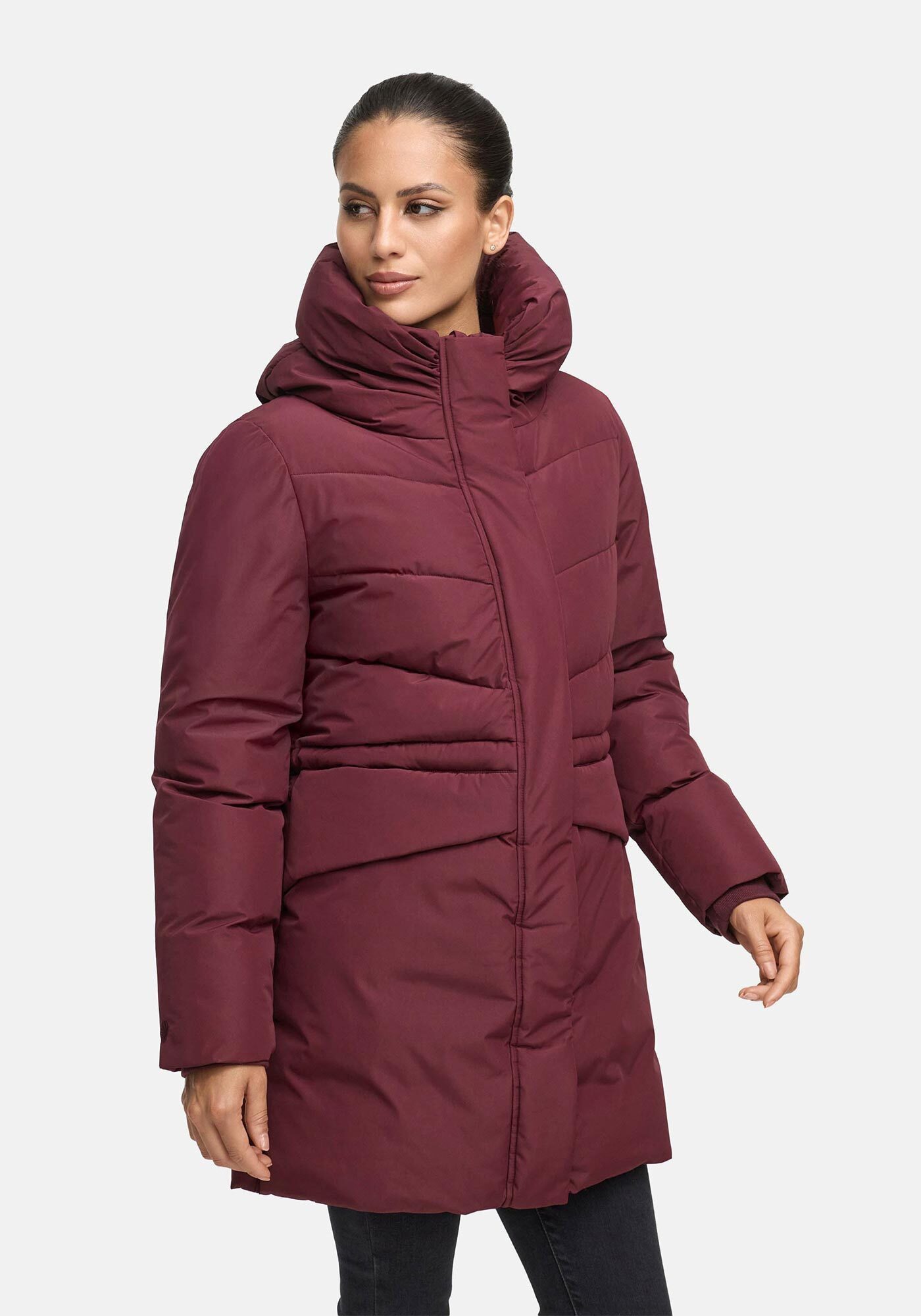 Marikoo Winterjacke Delilah mit kuschelig warmem Teddyfleece und hohem Kragen