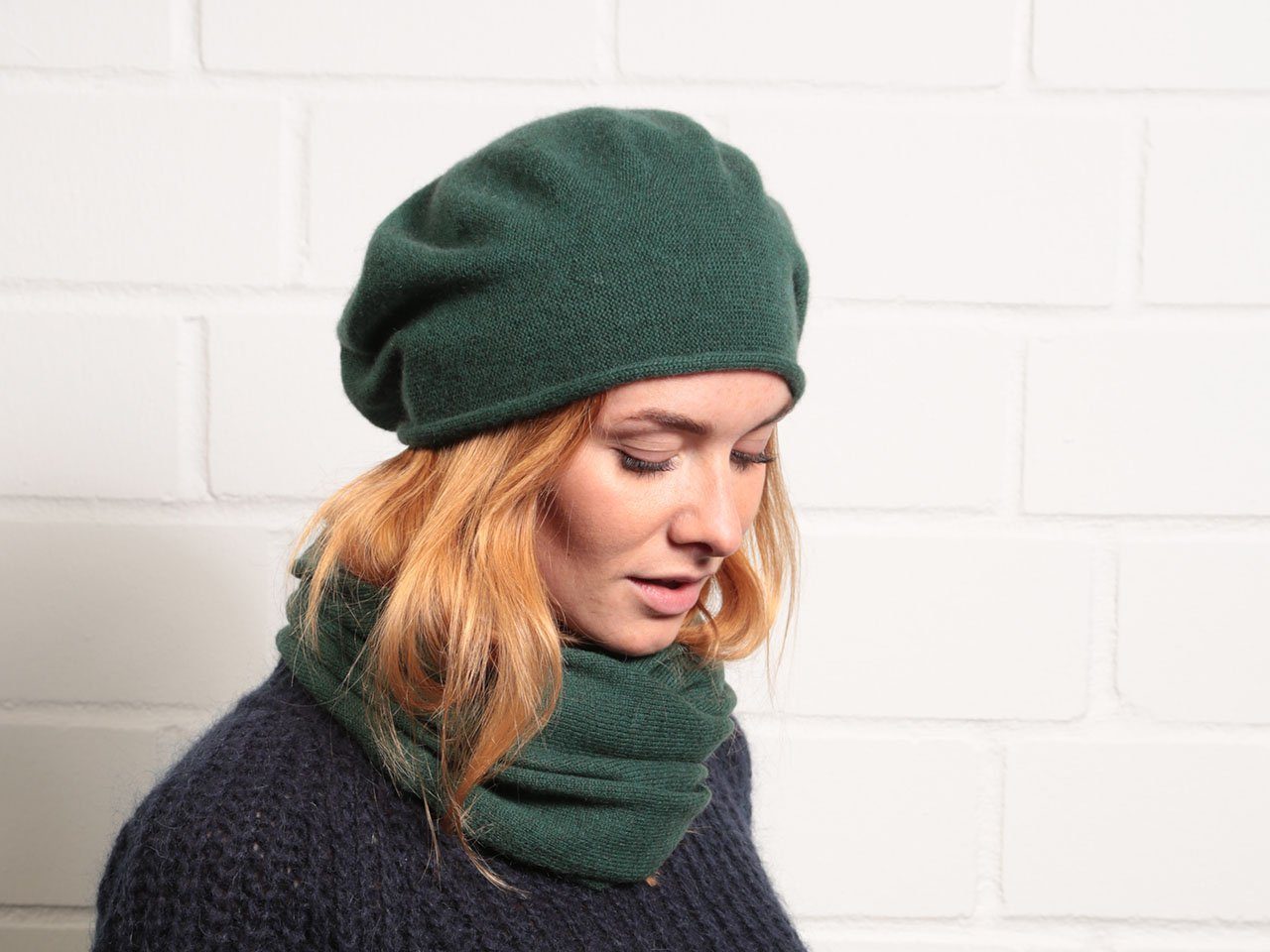 Kopka Strickmütze Steg-Baskenmütze aus reinem Cashmere