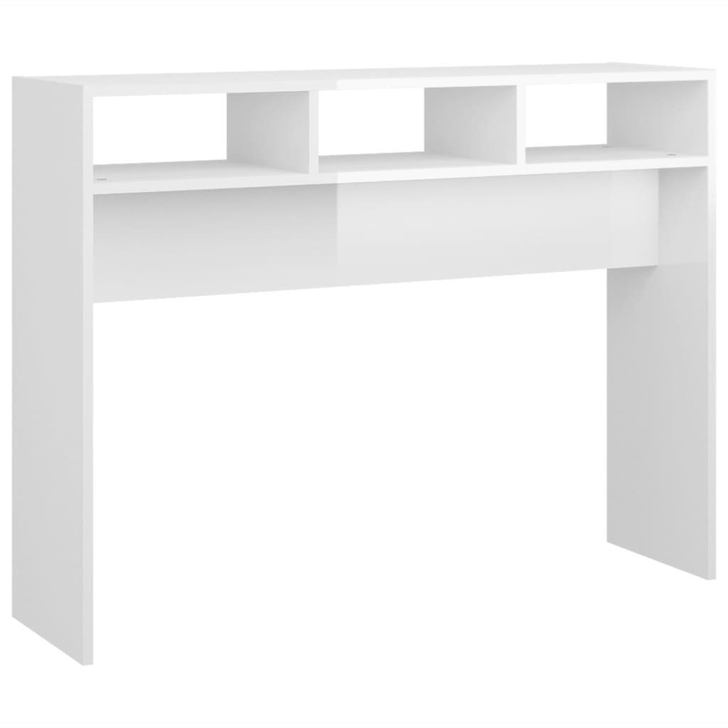 cm Hochglanz-Weiß Beistelltisch vidaXL (1-St) Holzwerkstoff Hochglanz-Weiß | Konsolentisch 105x30x80 Hochglanz-Weiß