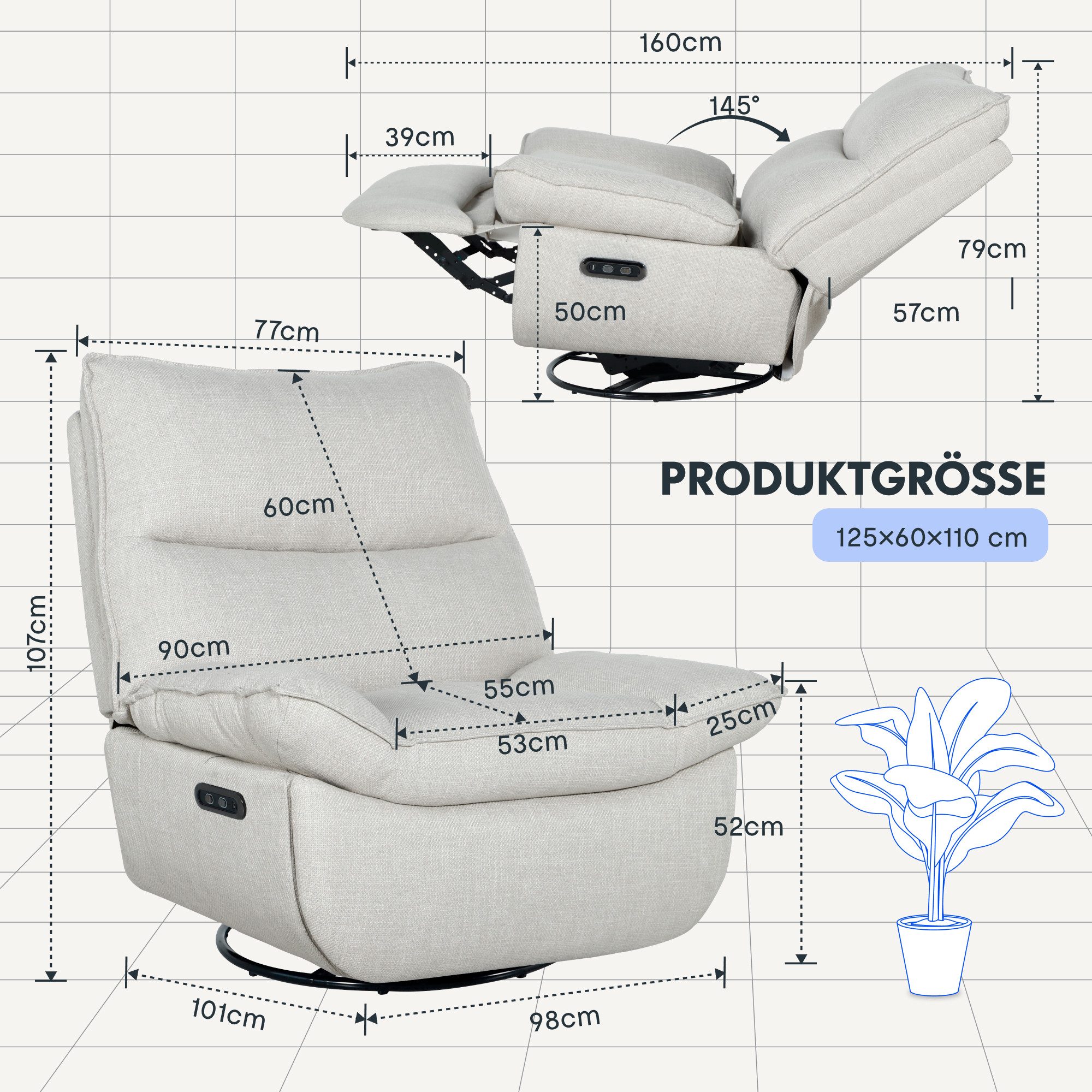 FLEXISPOT Sessel Schaukelsessel gemütlicher TV-Sessel, Relaxsessel günstig online kaufen