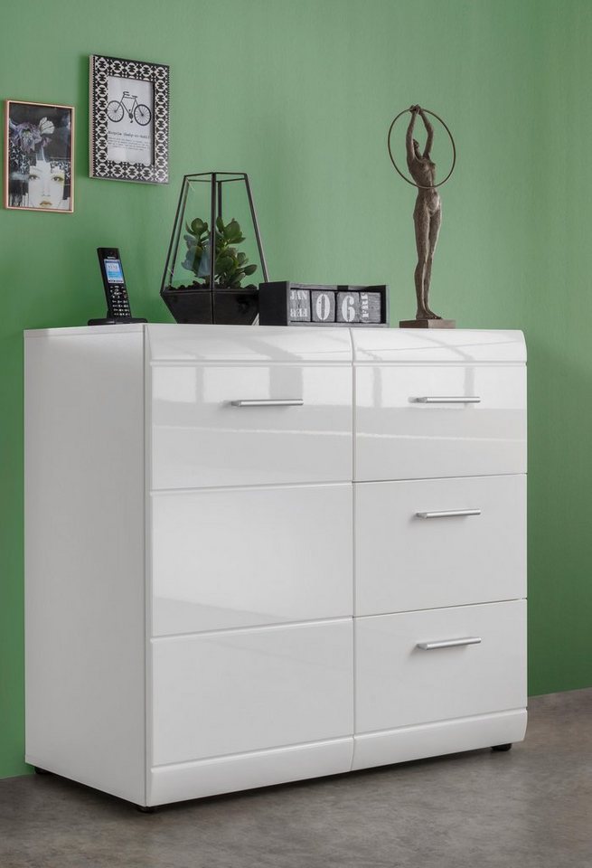 GERMANIA Kommode Adana, verstellb. Böden, Hochgl.-Fronten, Made in Germany, B:96 bzw. 144 cm