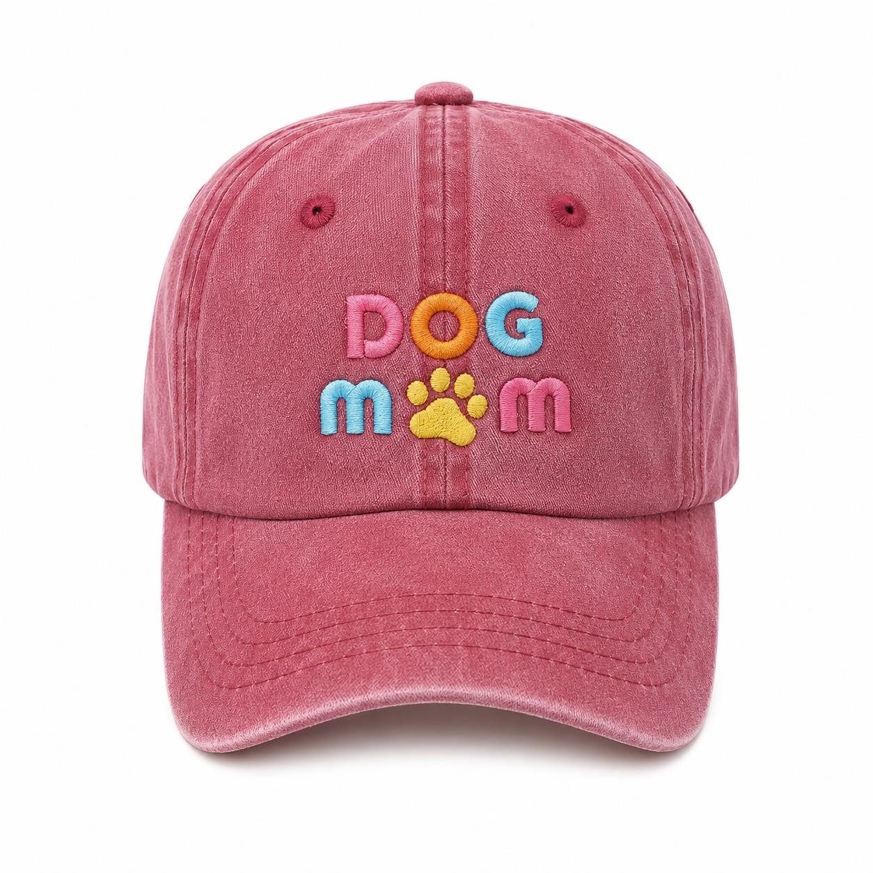 4 Animals Baseball Cap Dog Mom Baseball Cap – Bestickte Kappe mit Pfotenmotiv