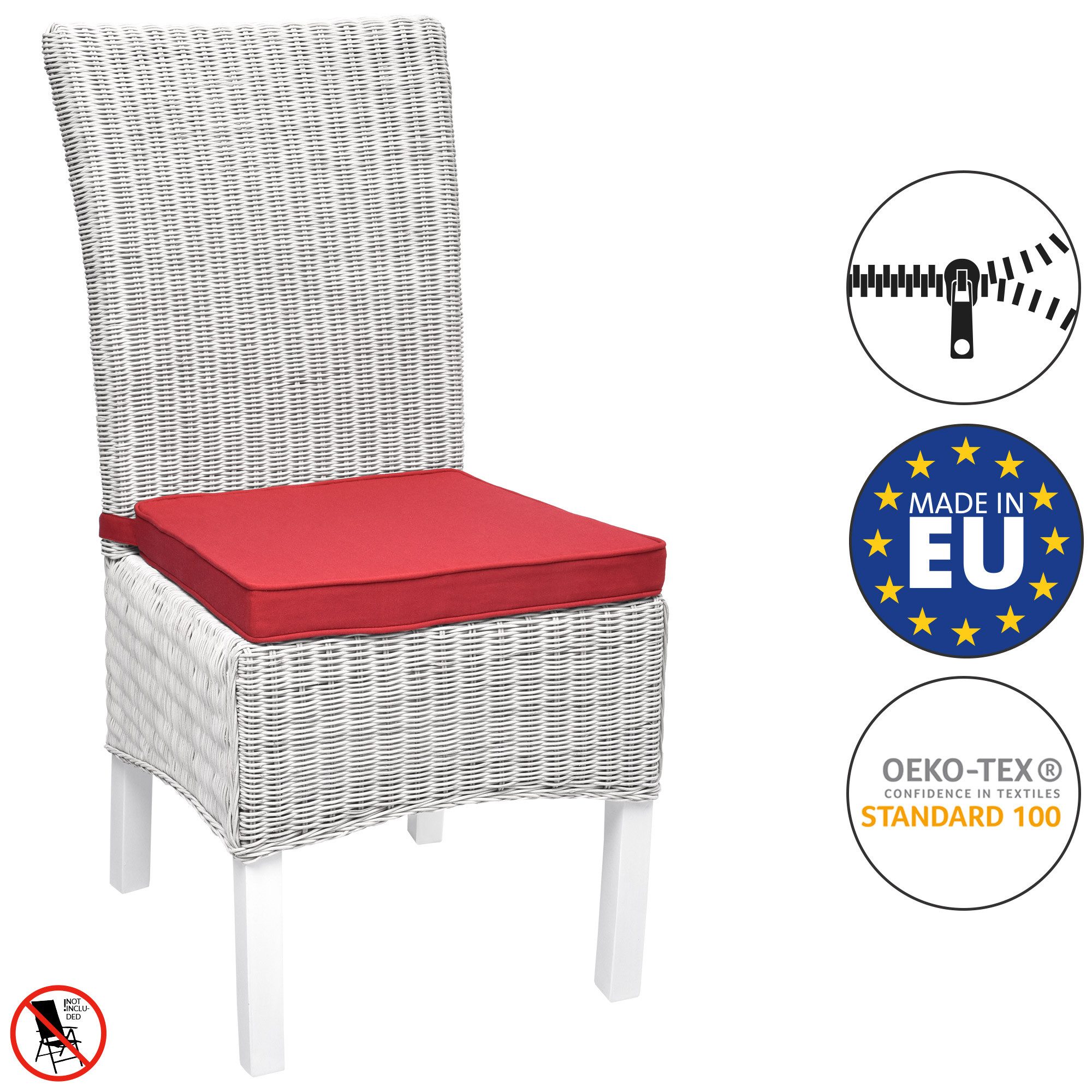Beautissu Stuhlkissen 6er Set Loft SK Stuhlkissen Rot, 45x40x5cm, Stuhlpols günstig online kaufen