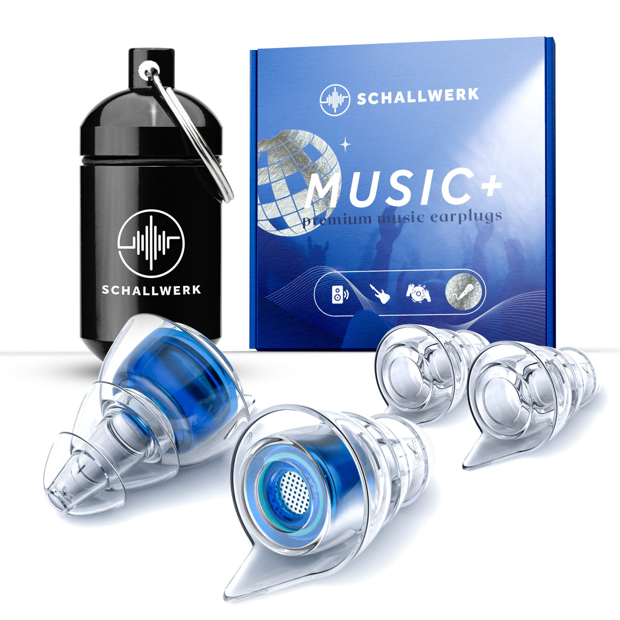 Schallwerk Gehörschutzstöpsel SCHALLWERK ® Music+ Gehörschutz Ohrstöpsel dämpft Lärm