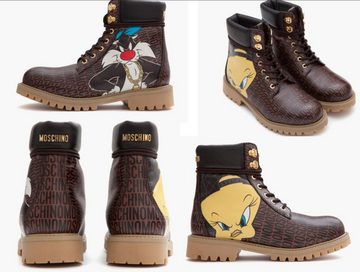 Moschino MOSCHINO DEADSTOCK LOONEY TUNES TWEETY COMBAT ANKLE HIKING BOOTS SCHUH Ankleboots