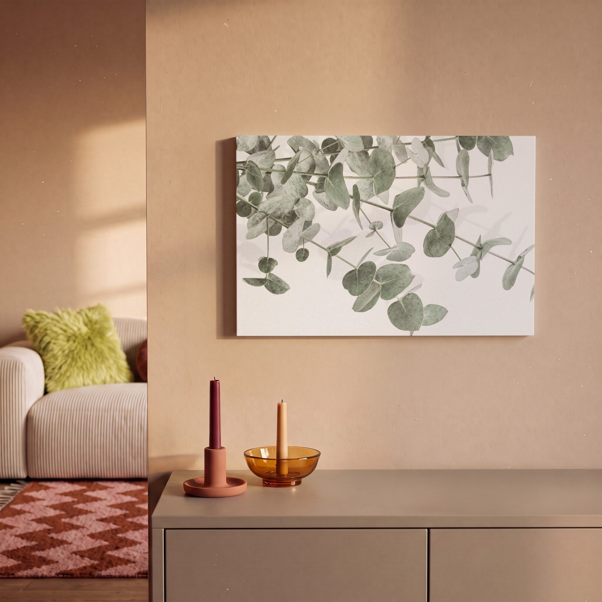 OneMillionCanvasses® Leinwandbild Eukalyptus - Blätter - Natur - Grün, Fotodruck (1 St), Leinwand Canvas Wandbild, Wanddekoration 20x30 cm – Bild 2 von 5