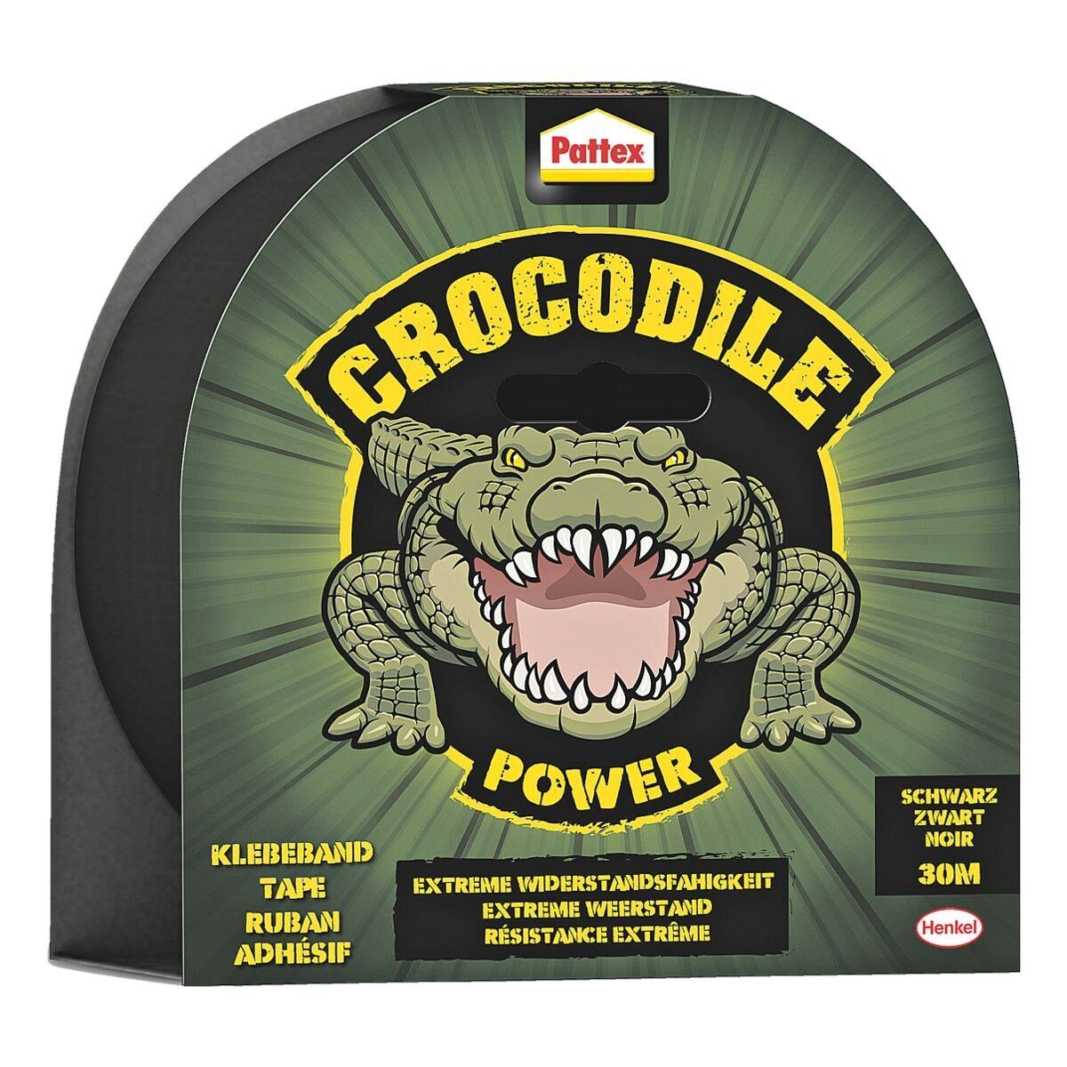 Pattex Klebeband Crocodile Power Tape (B/L): 48 mm/30 m, extrem widerstandsfähig schwarz
