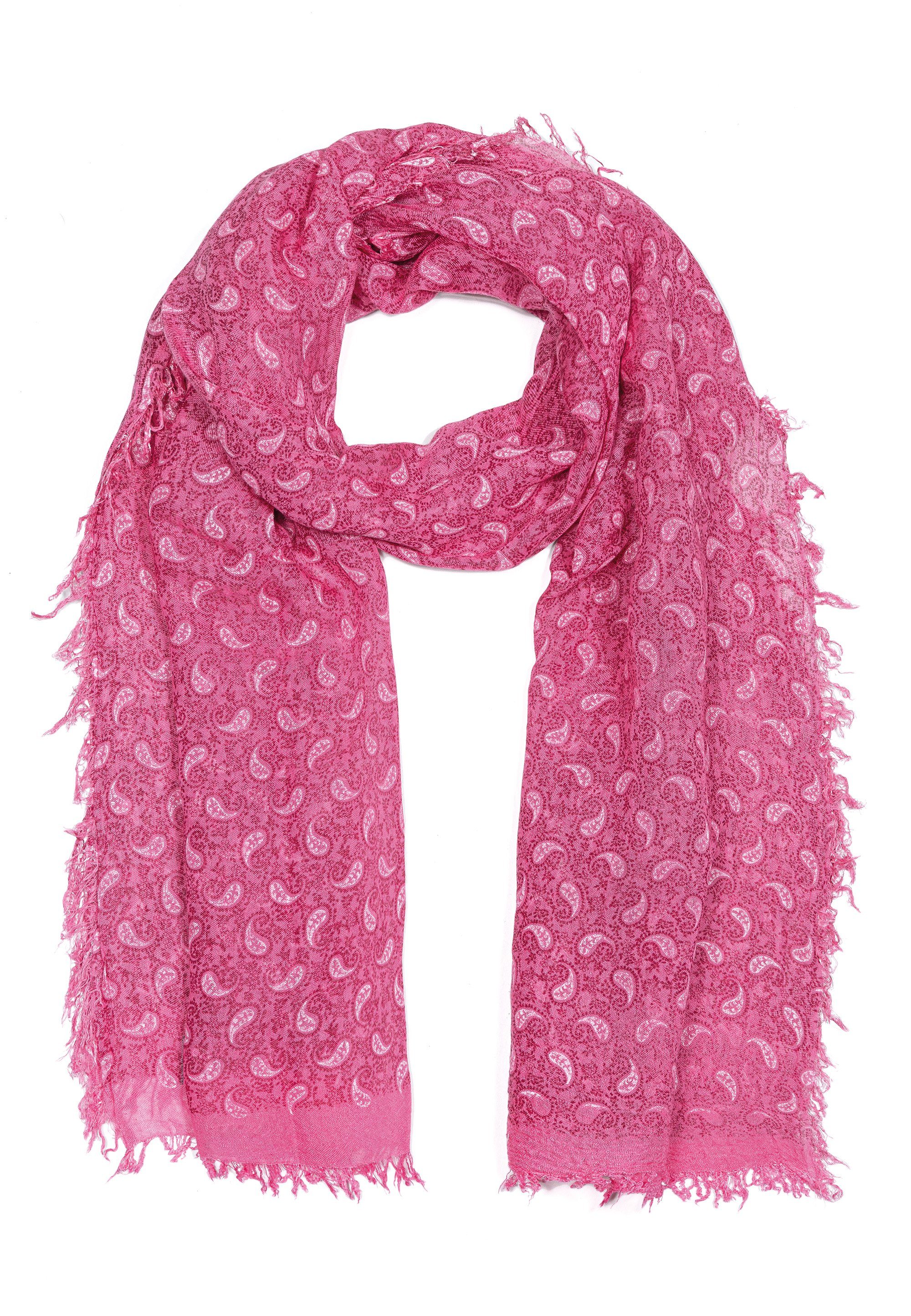 Modescout Stadler Modeschal Schal Florenz mit raffinierten Paisleymuster., Made in Italy Fuchsia