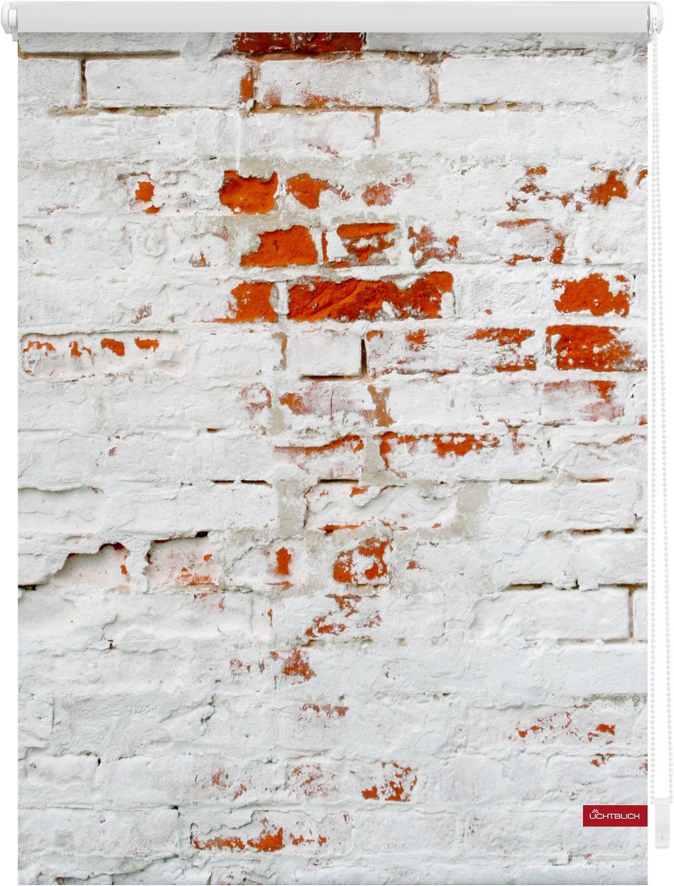 Seitenzugrollo »Klemmfix Motiv Mauer«, LICHTBLICK ORIGINAL, Lichtschutz, ohne Bohren, freihängend, bedruckt-Otto