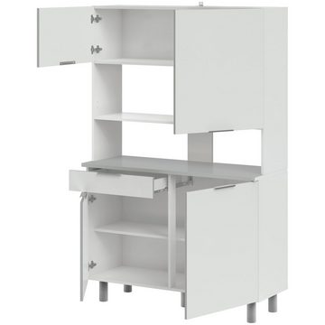 Faizee Möbel Küchenbuffet Buffetschrank Buffet Set Urban Parisot Hochglanz Küchenschrank Weiß (2-St)