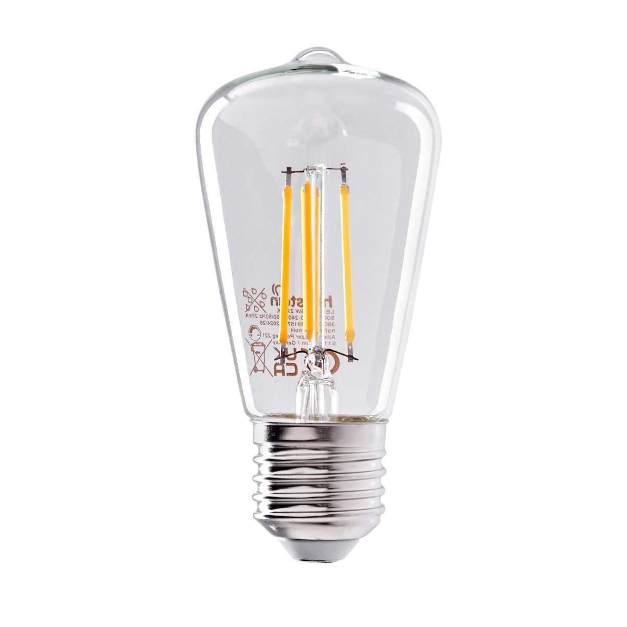 hofstein LED-Leuchtmittel 6er Set Glühbirne Warmweiß 5 Watt 500 Lumen, E27, 2700 Kelvin, Filament – Bild 3 von 4
