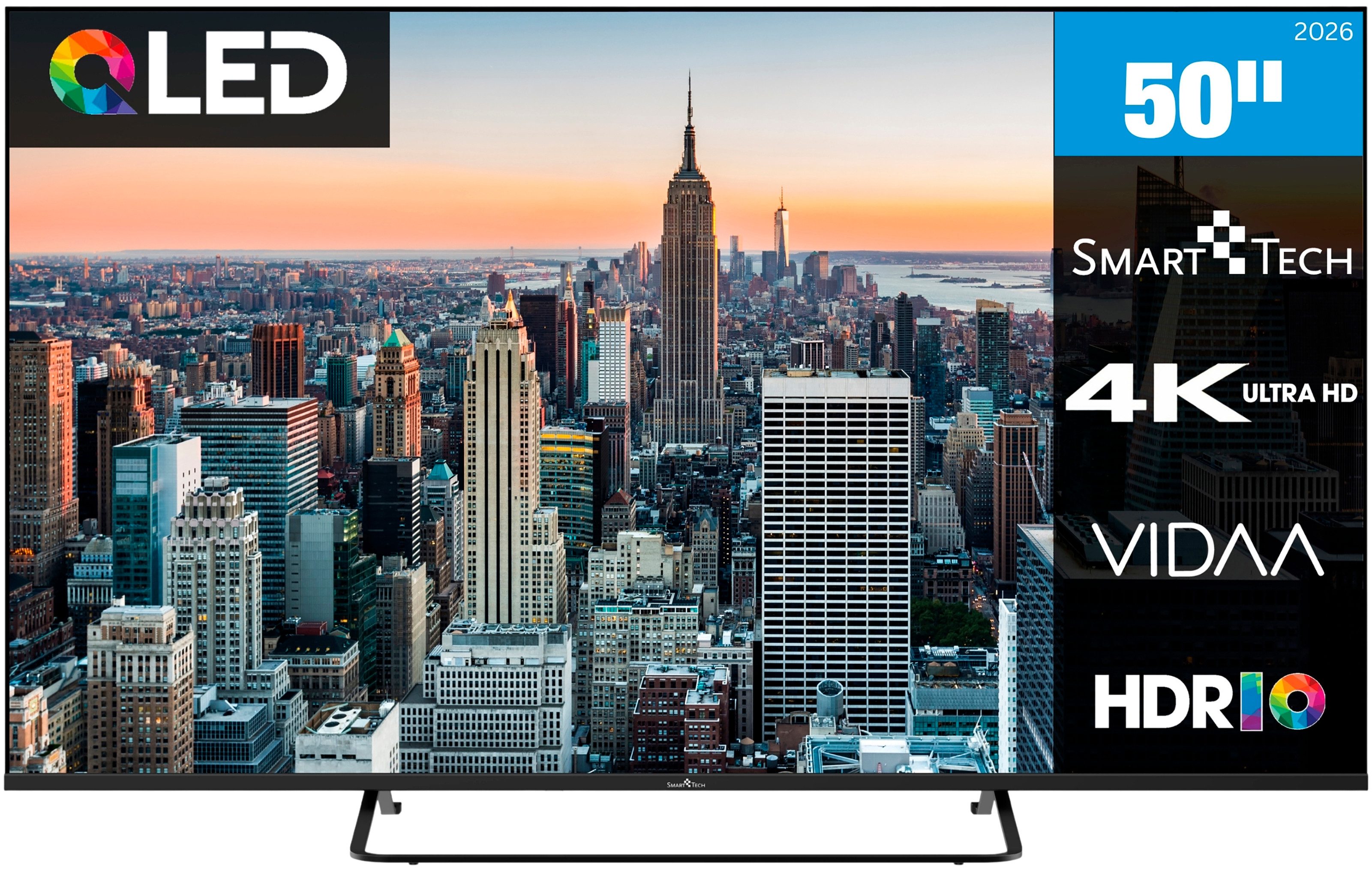 Smart Tech 50QV02K QLED-Fernseher (126 cm/50 Zoll, 4K Ultra HD, Smart-TV)