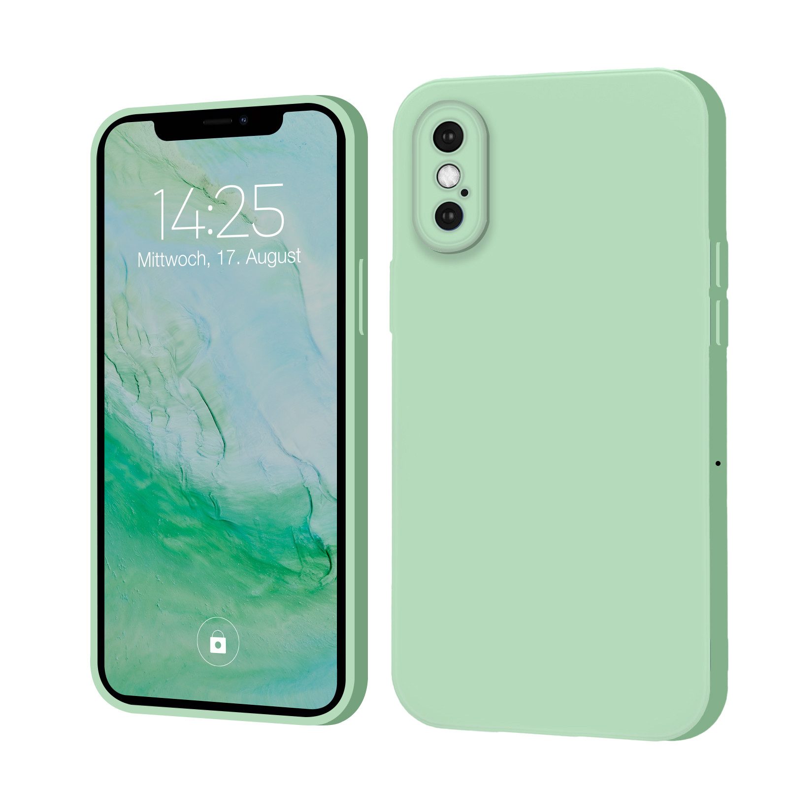 Tec-Expert Handyhülle SoftGrip Cover Hülle für Apple iPhone X, Handy Case Bumper integrierter Kameraschutz flexibel