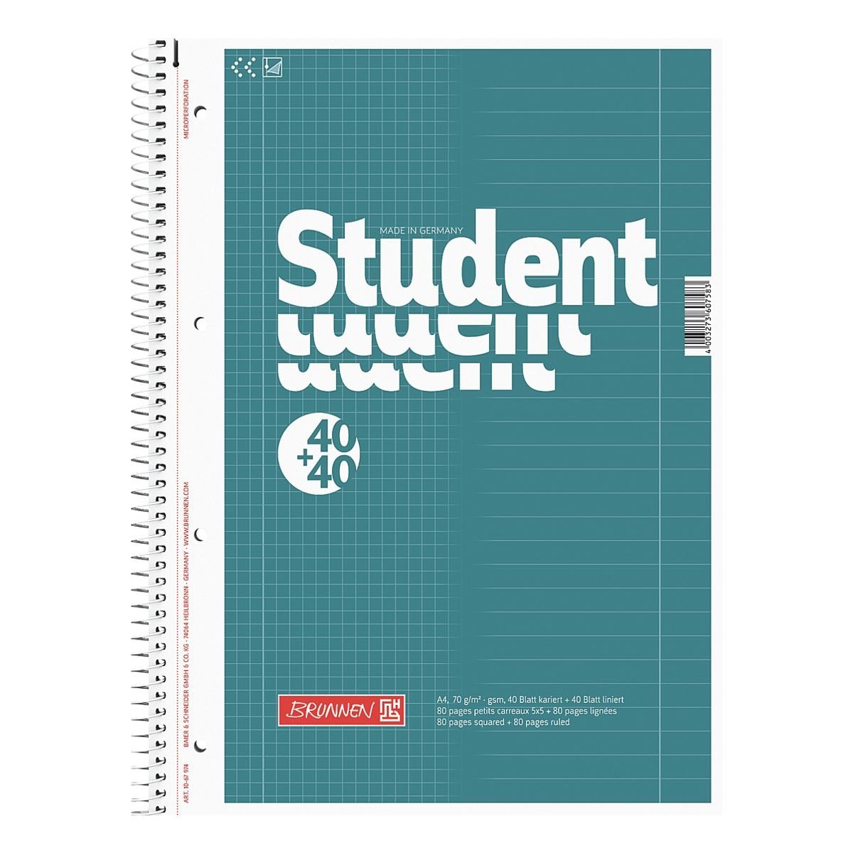 Brunnen Collegeblock A4 Sonderlineatur Holzfreies Papier Student Duo