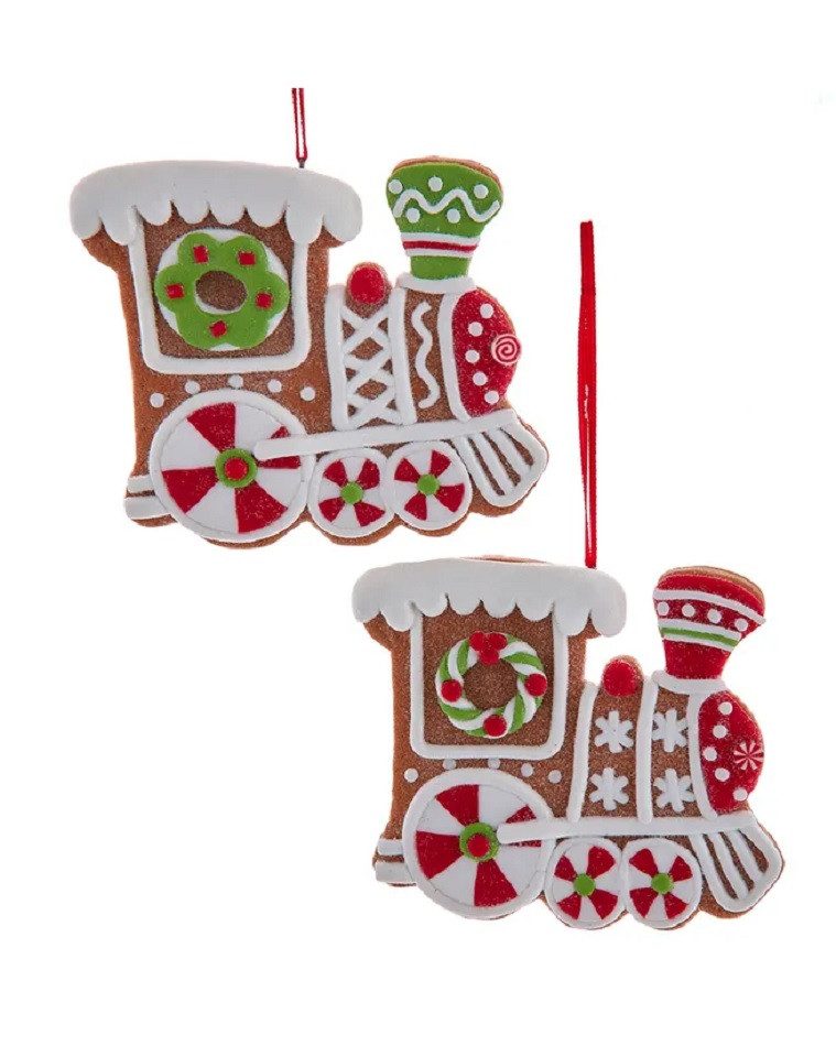 Kurt S. Adler Christbaumschmuck T3882 - Lebkuchenzüge Ornament 8,25 cm (3,25), 2er SET (2-tlg)