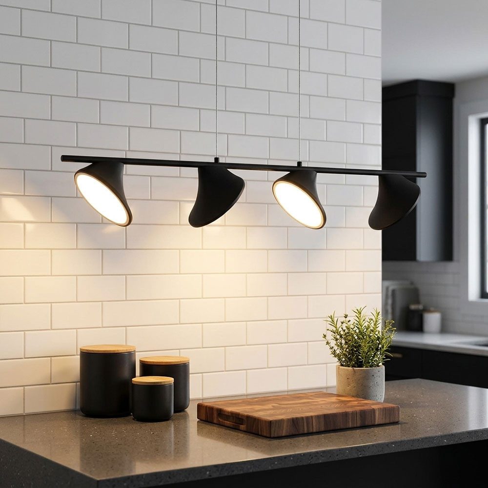 WOFI LED Pendelleuchte, LED-Leuchtmittel fest verbaut, Warmweiß, LED Decken Hänge Lampe Wohn Ess Zimmer Beleuchtung Spot Pendel