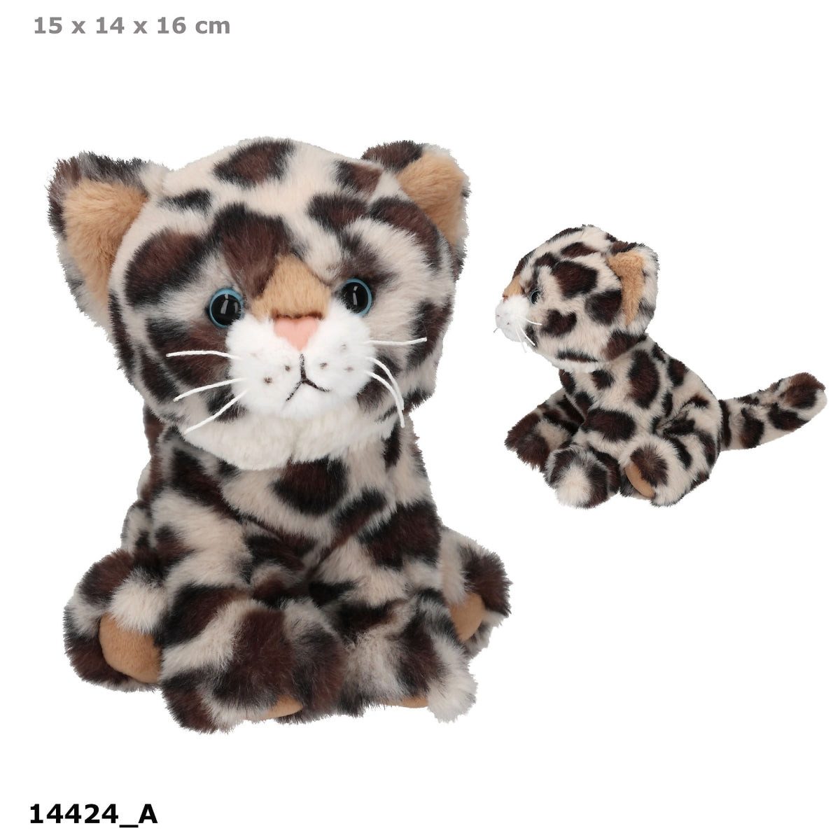 Depesche Spiel TOPModel Plüschkatze Leo hell – Leoparden Look, 16 cm