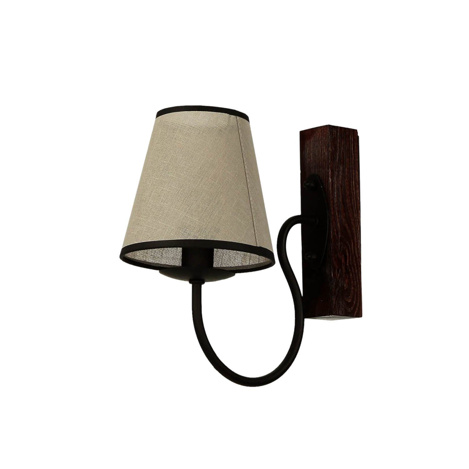 Licht-Erlebnisse Wandleuchte CARIN, ohne Leuchtmittel, Wandleuchte Stoffschirm Braun Beige Landhausstil E14 Lampe. Reduzierter Preis € 39,99. Unverbindliche Preisempfehlung € 66,95