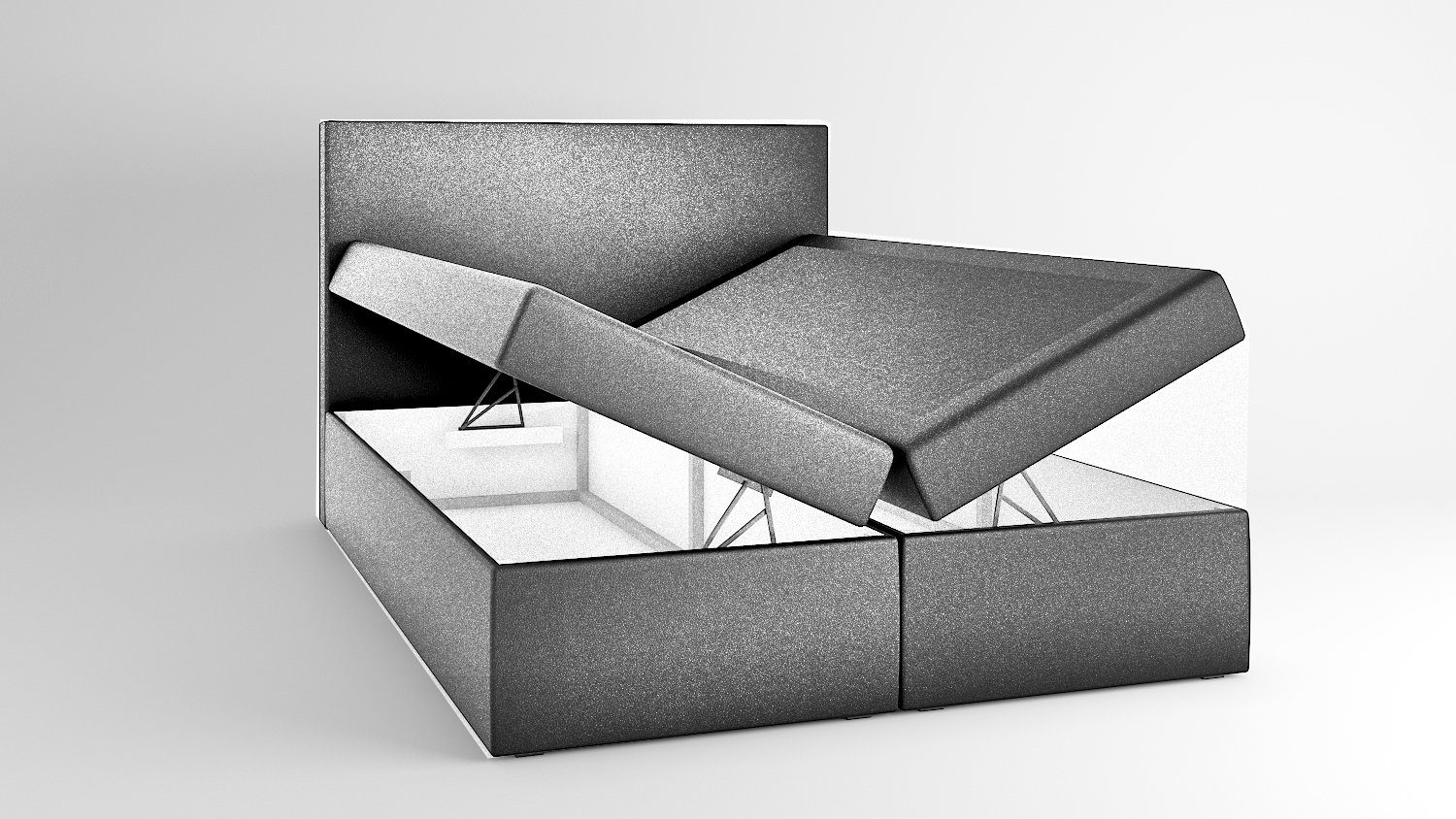 Fun Möbel Boxbett Schlafzimmerbett BEDRAN in Stoff (inkl. Bettkästen, inkl. Kaltschaumtopper)