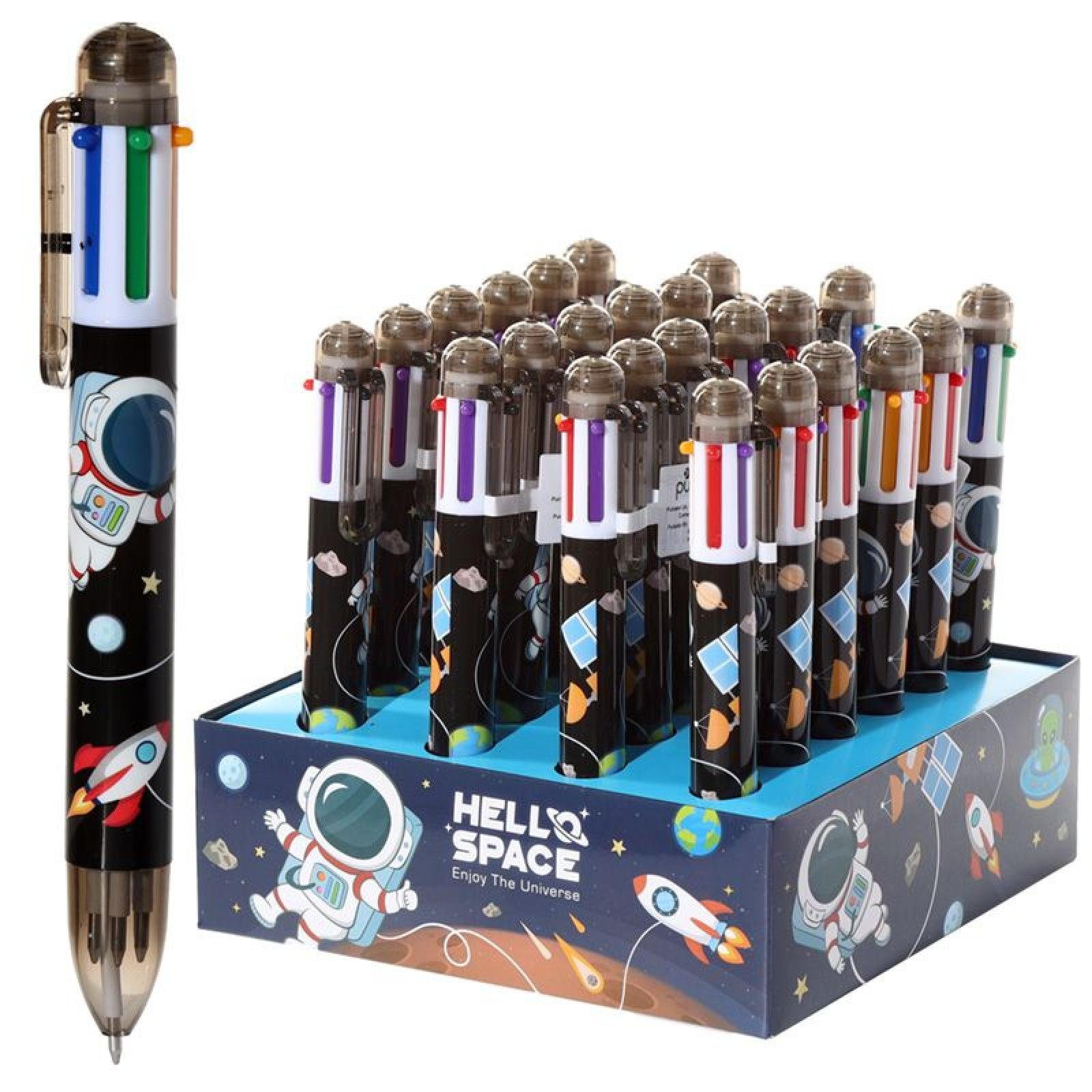 Puckator Kugelschreiber Stück) Weltraum Stift Space Mehrfarbiger (6 (pro Farben) Hello