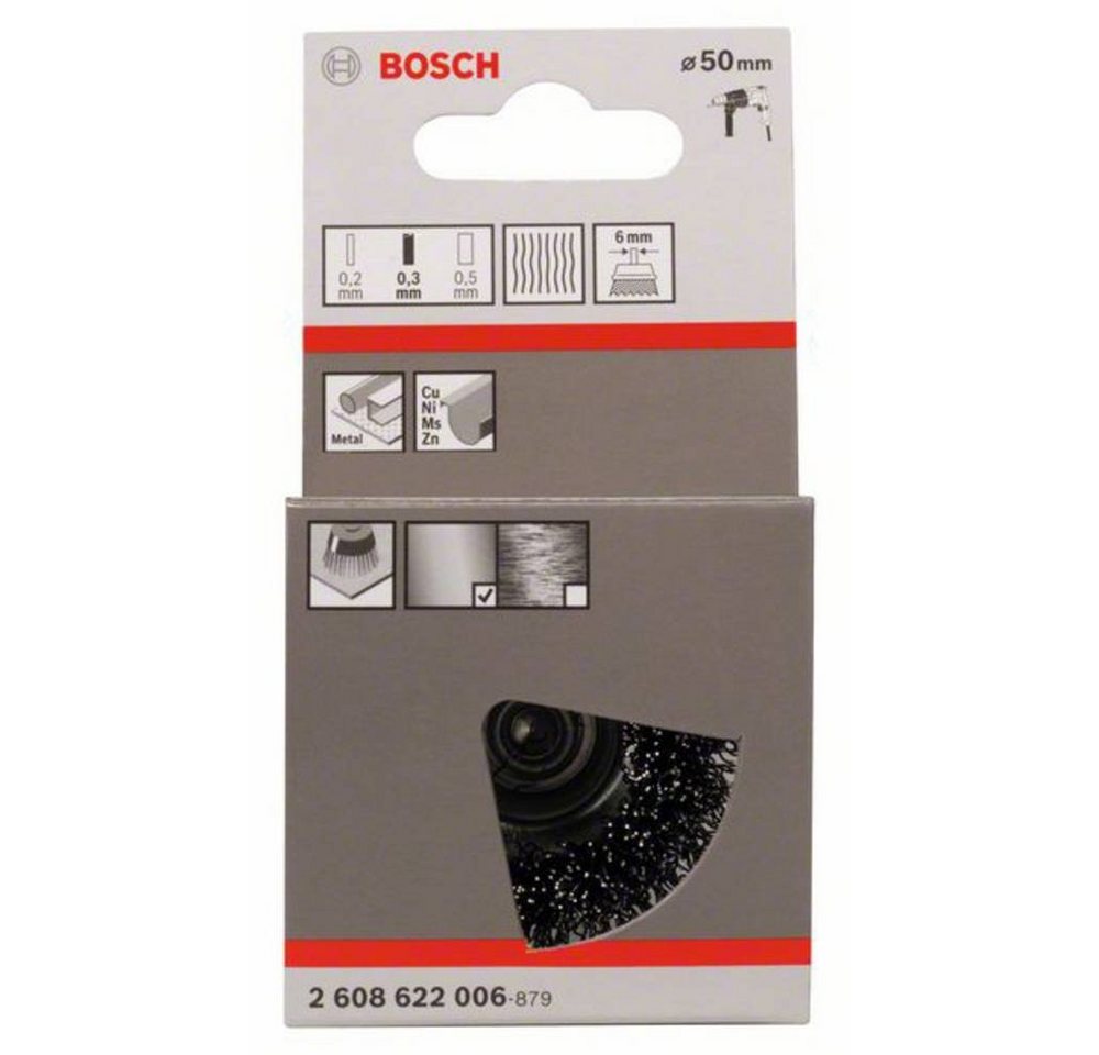 Thumbnail - BOSCH Schleifaufsatz Topfbürste, Stahl, gewellter Draht, 50 mm, 0.3