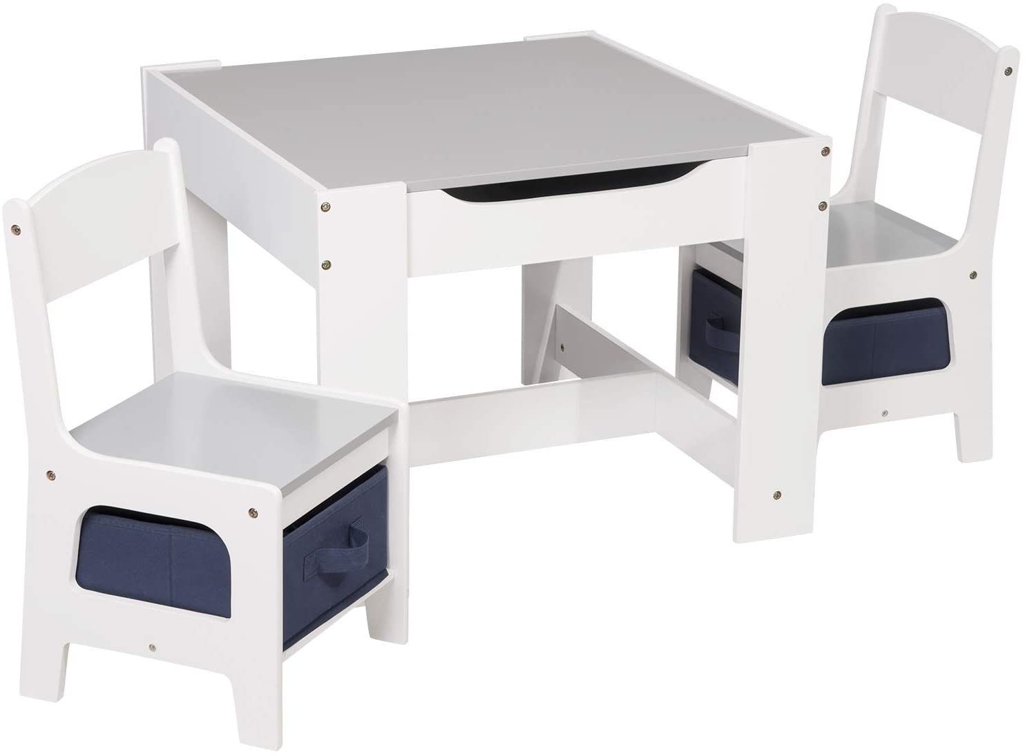 Kindersitzgruppe, Stauraum, EUGAD Weiß abnehmbar mit Tischplatte (3-tlg),