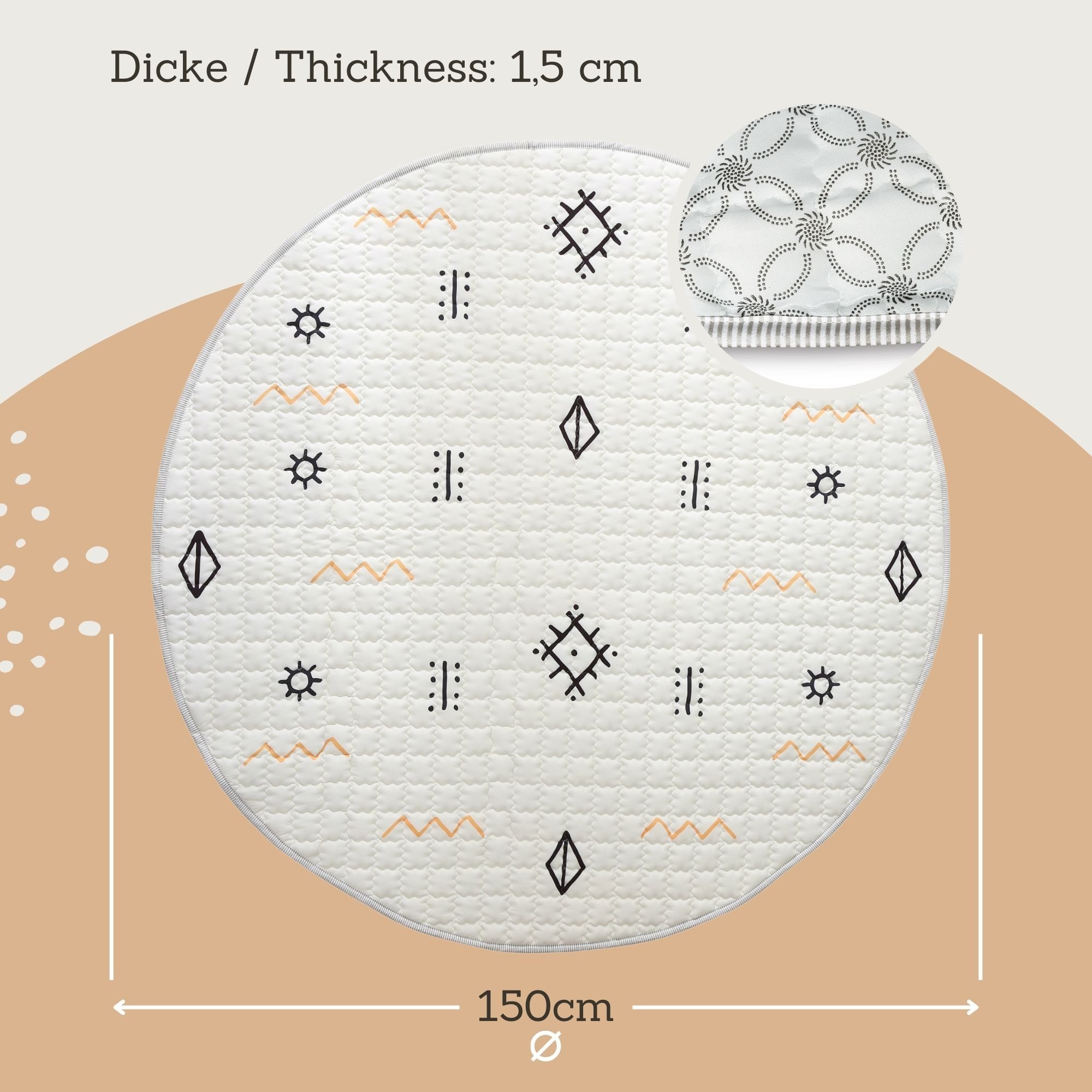 Krabbeldecke für Baby 1,5m, Krabbelmatte, Spielmatte günstig online kaufen