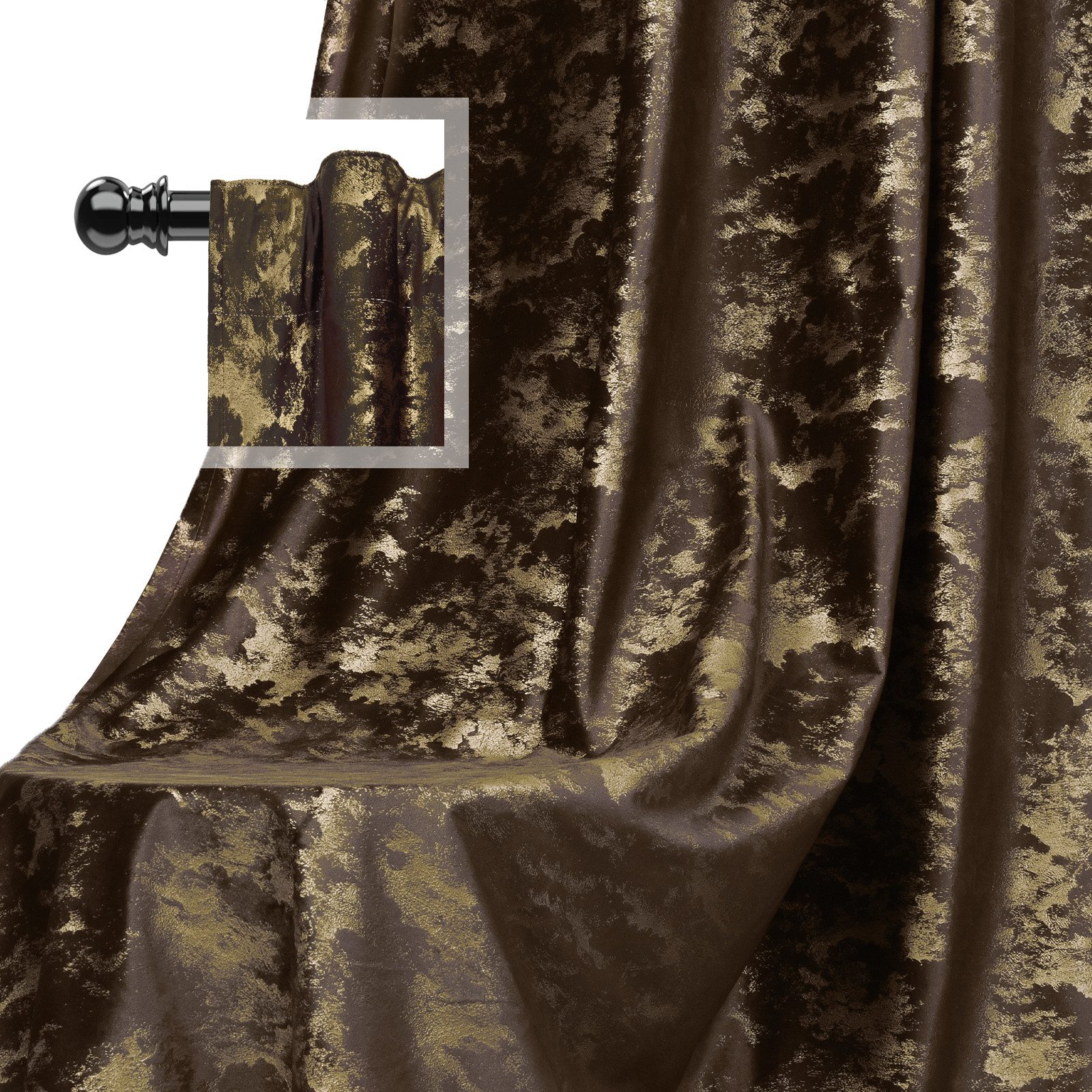 BTTO V&G Verdunkelungsvorhang Gardinen-Sets 2St, Samt Multifunktionsband mi günstig online kaufen