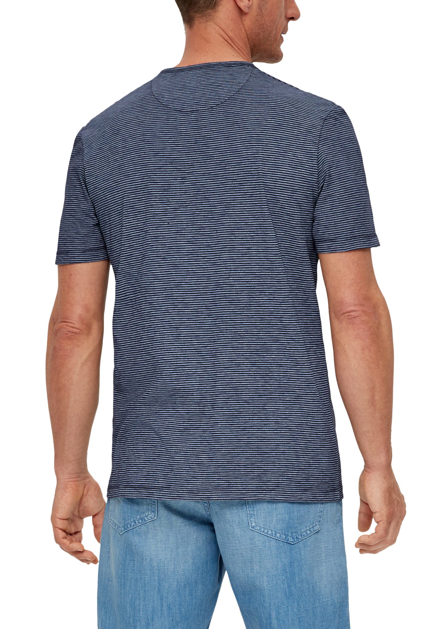 s.Oliver Kurzarmshirt T-Shirt mit Henleyausschnitt