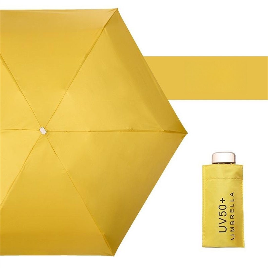 UV-Schutz winzig damen und Taschenschirme für gelb manual klein Regenschirm, Regen Taschenregenschirm YOOdy~ Sonnenschutz Sonne vor schützt small für unterwegs