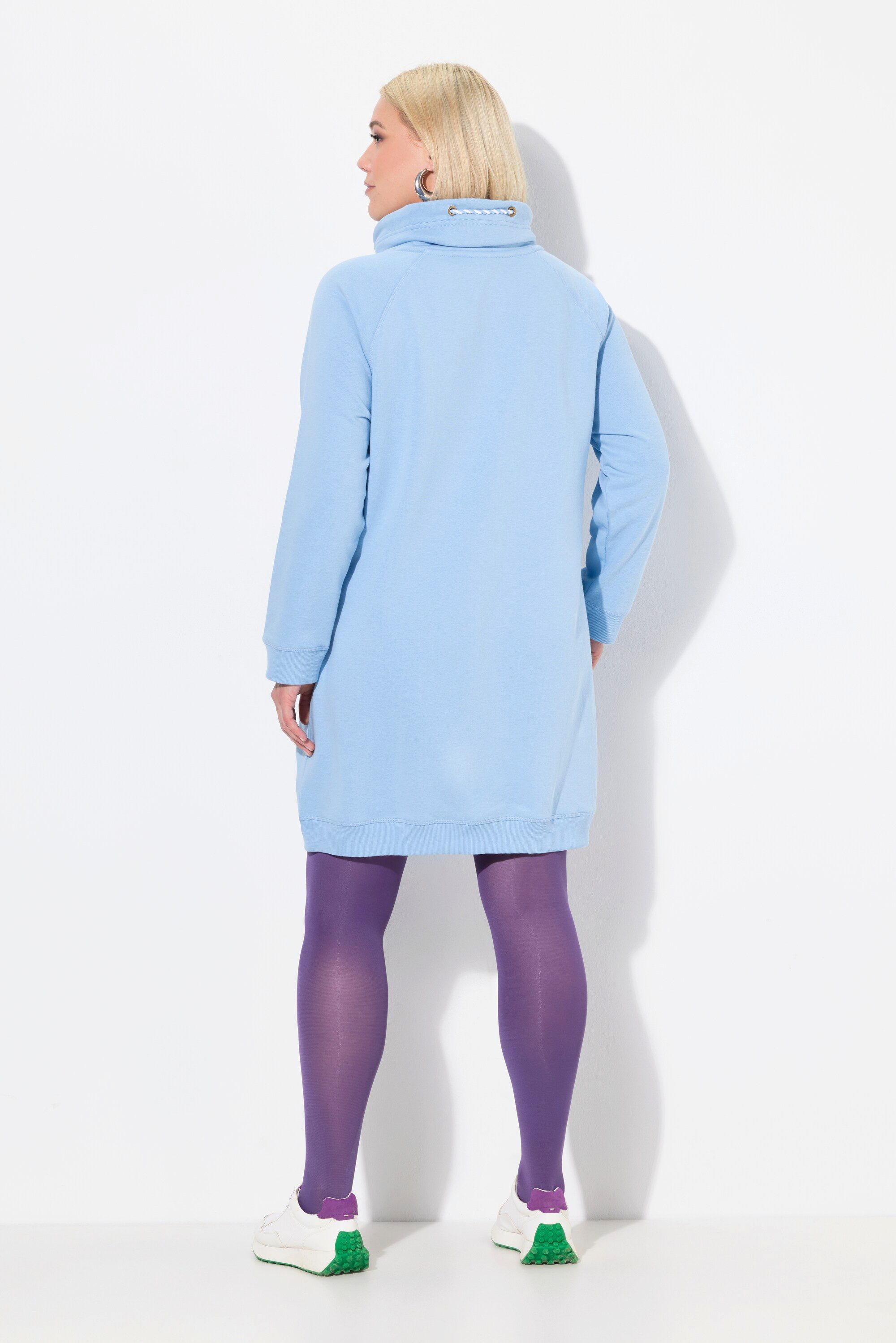 Ulla Popken Jerseykleid Sweatkleid Stehkragen Langarm Taschen