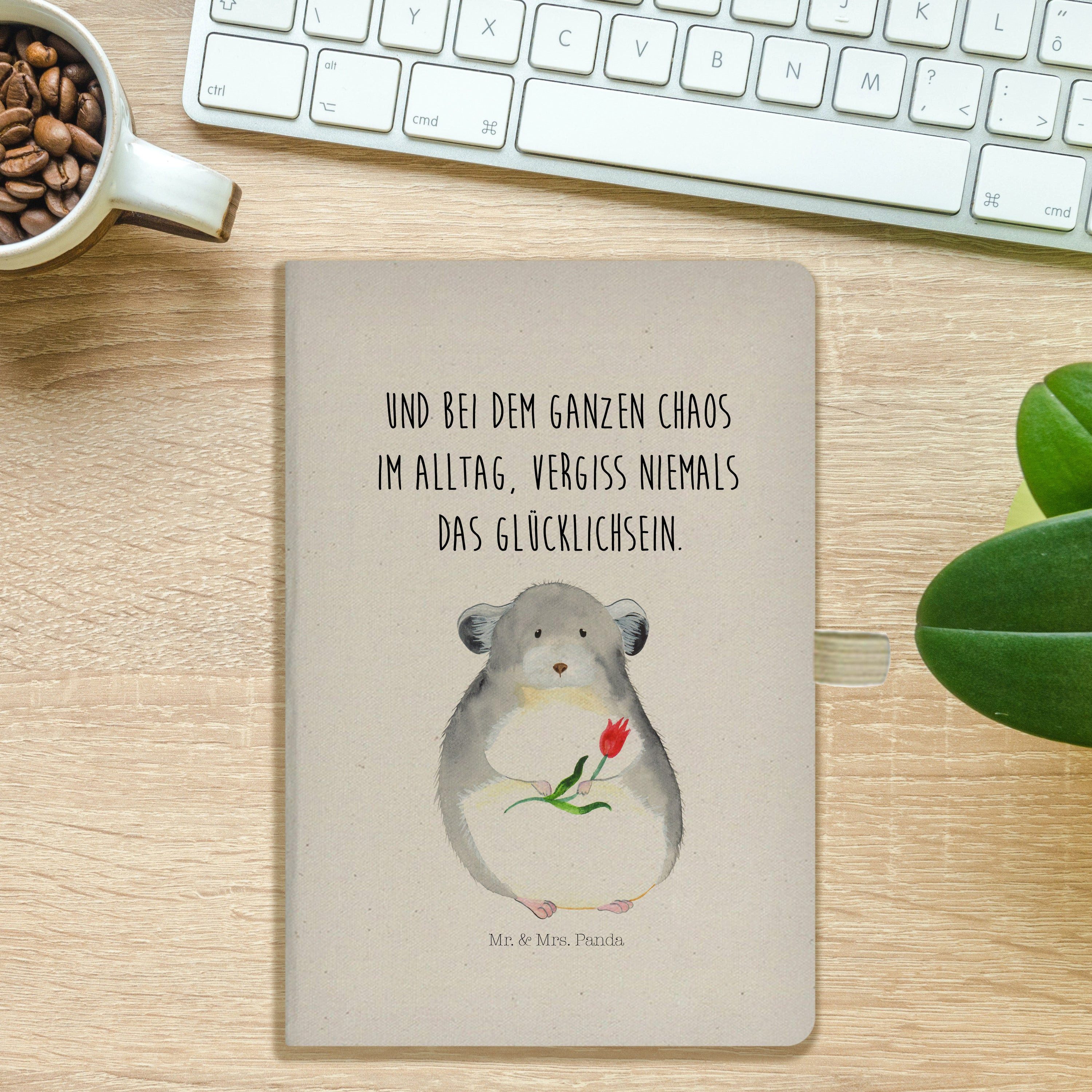 Thumbnail - Mr. & Mrs. Panda Notizbuch Chinchilla Blume - Transparent - Geschenk, lustige Sprüche, A5 Notizb Mr. & Mrs. Panda, Kreat...
