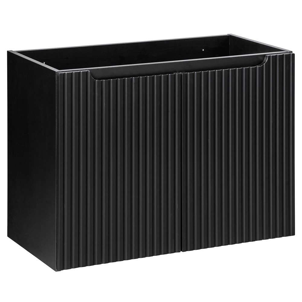 Lomadox Waschbeckenschrank NEWPORT-56-BLACK 80cm Badschrank 2-trg günstig online kaufen