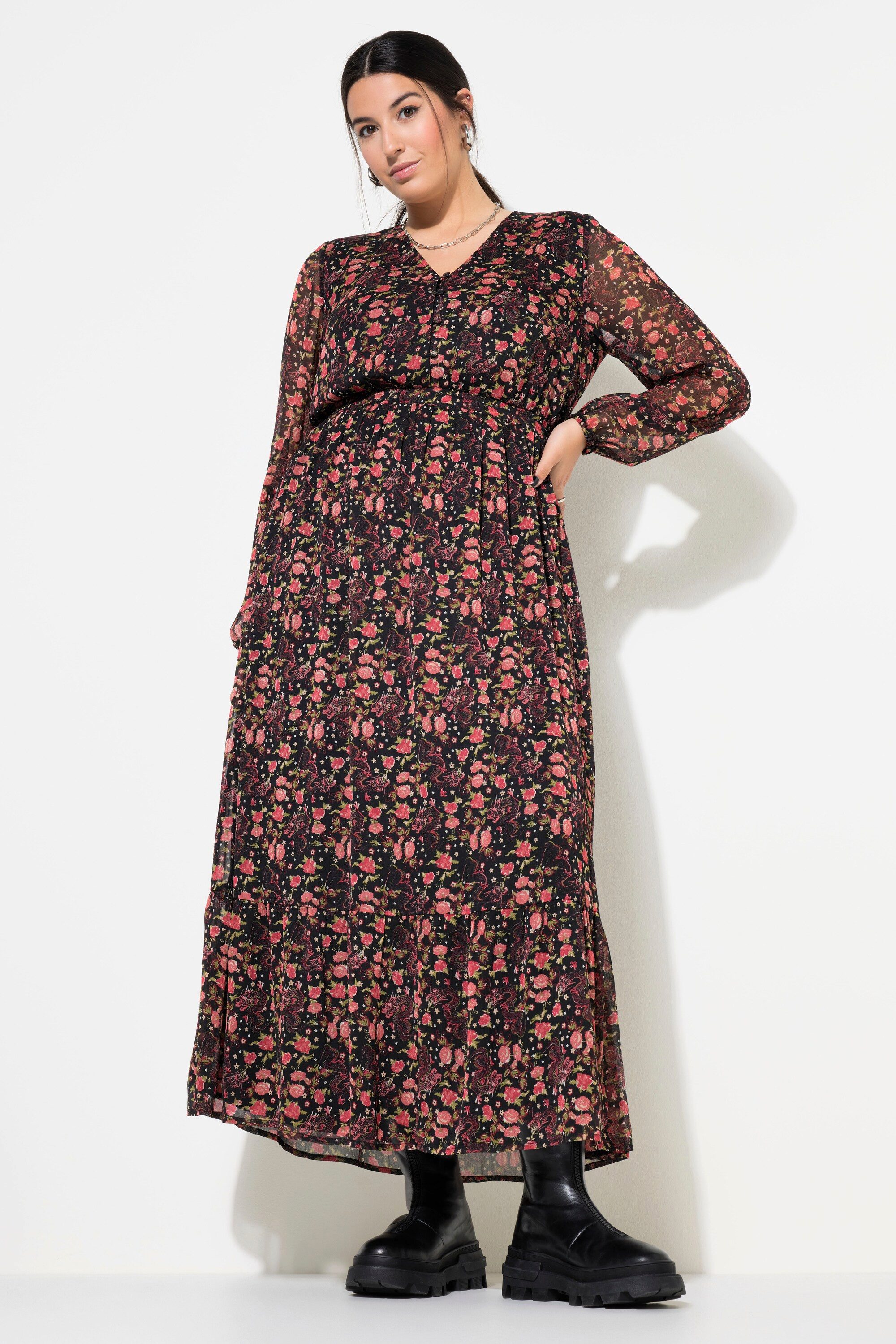 Studio Untold Maxikleid Maxikleid A-Line doppellagig günstig online kaufen