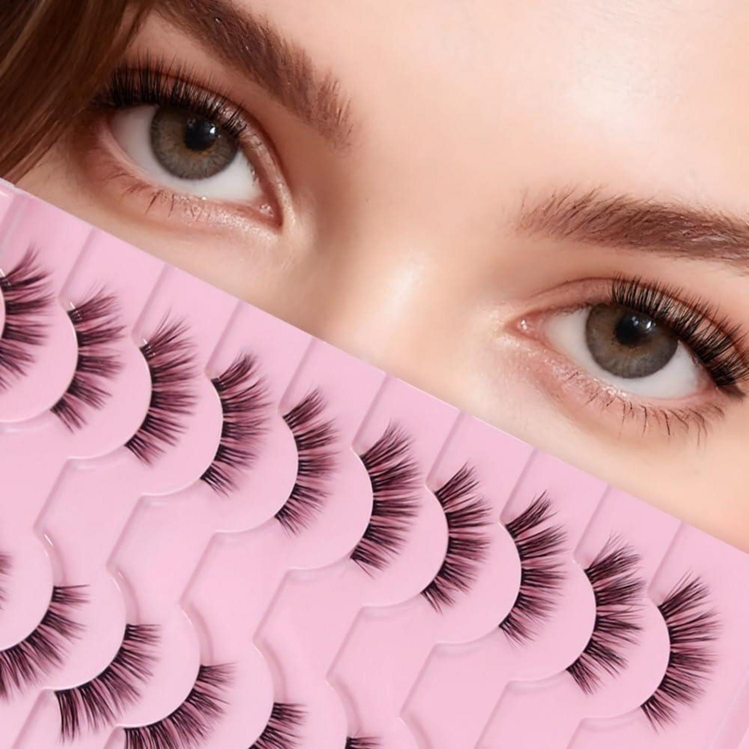 LuxusKollektion Bandwimpern Wimpern 3D Halbe 10 Paare Künstliche Faux Mink