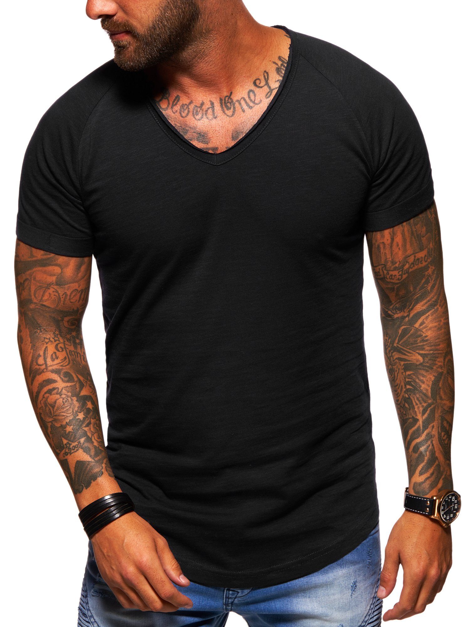 Style-Division T-Shirt mit V-Ausschnitt für Herren günstig online kaufen