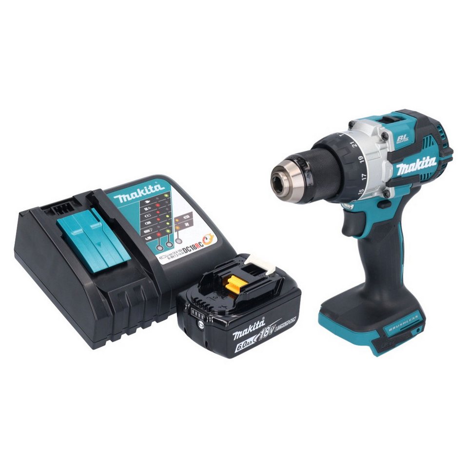 Thumbnail - Makita Schlagbohrmaschine Makita DHP 489 RG1 Akku Schlagbohrschrauber 18 V 73 Nm Brushless + 1x