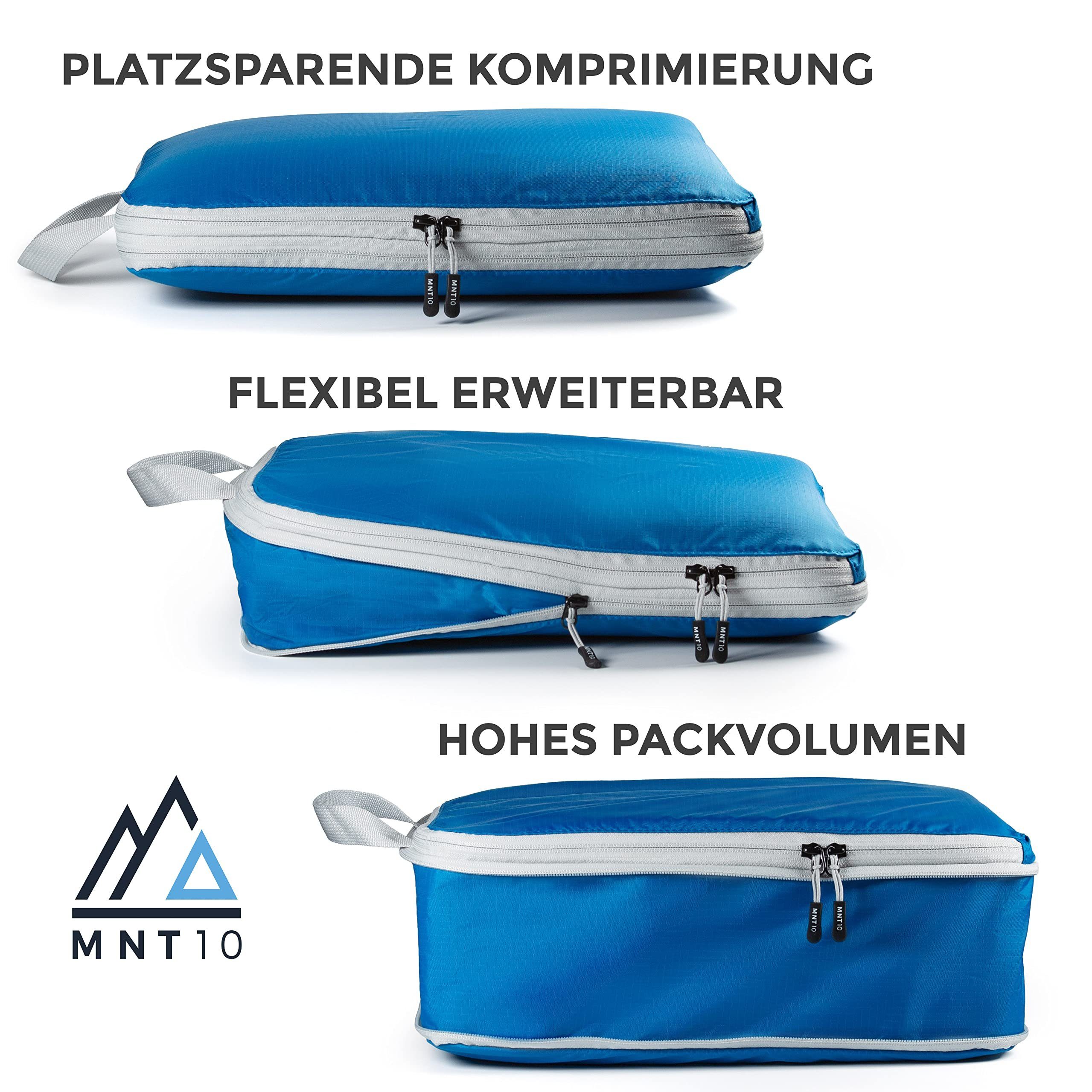 recycelt Kompression Packtaschen Schlaufe Koffer-Organizer L, S, MNT10 mit XL, M, Kofferorganizer Packwürfel mit als