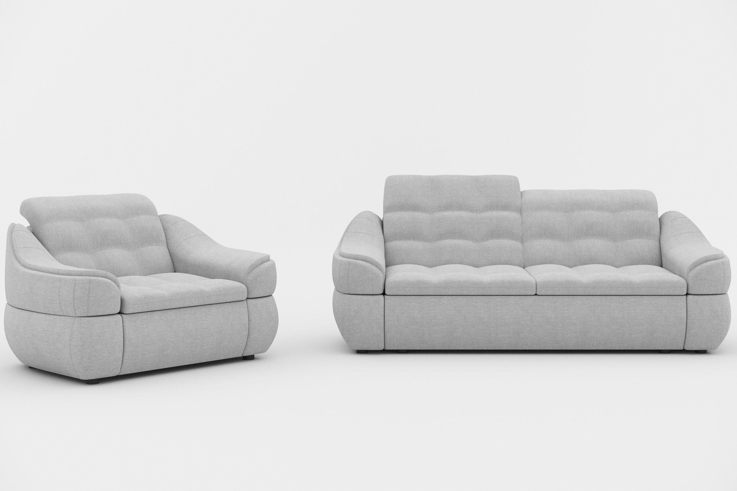 2-Sitzer und Europa made (Set Sessel, Alisa, Stylefy Modern Design, aus Sofa (2-tlg), Polstergarnitur bestehend in