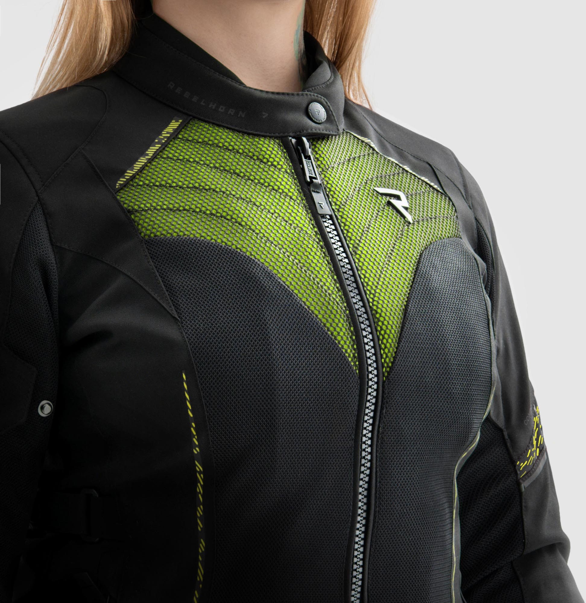 Rebelhorn Motorradjacke Jax wasserdichte Damen Motorrad Textiljacke Rückenprotektor enthalten,Verbindungsreißverschluss,Ellenbogenpro