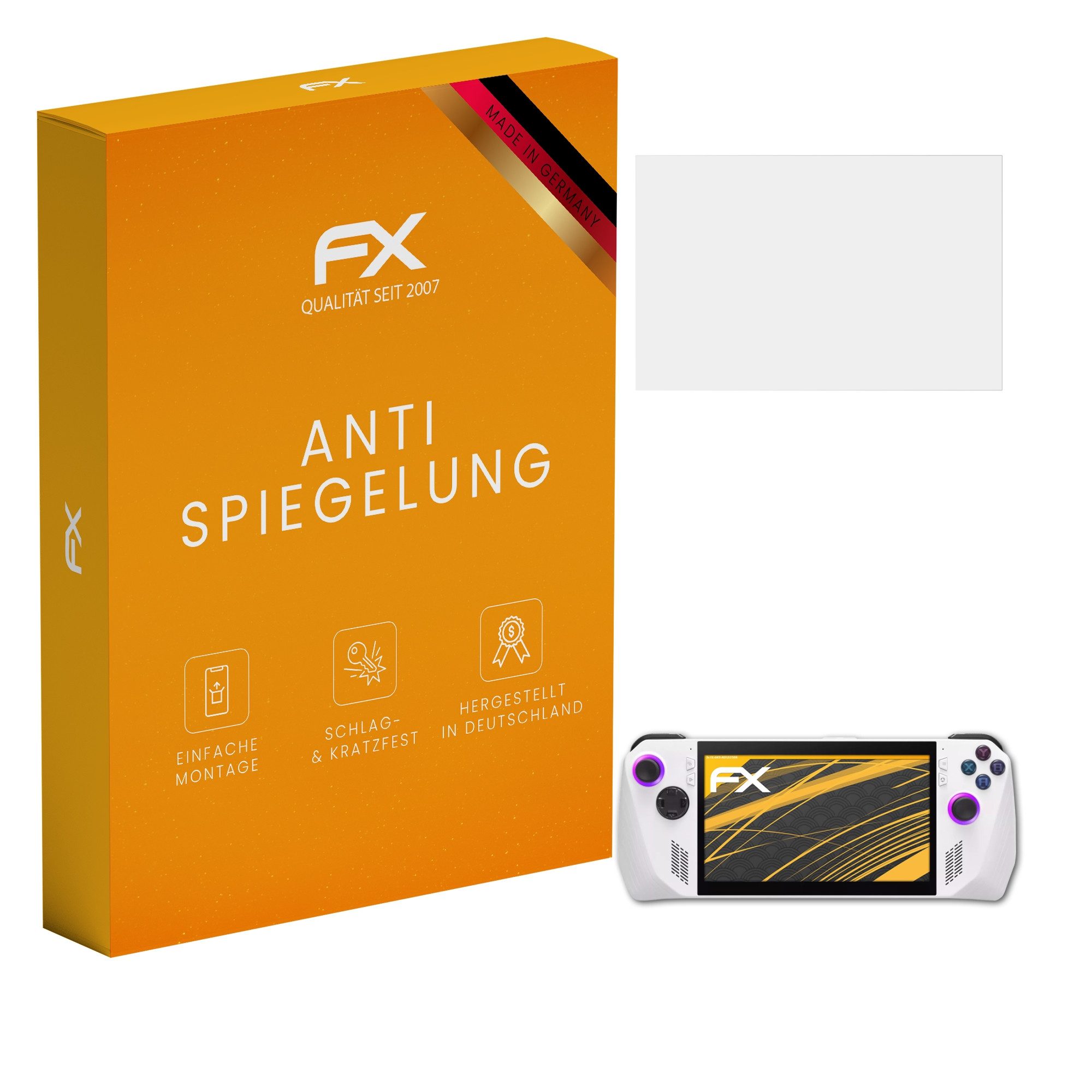 atFoliX Schutzfolie für Asus ROG Ally RC71L 2023, (3 Folien), Entspiegelnd und stoßdämpfend
