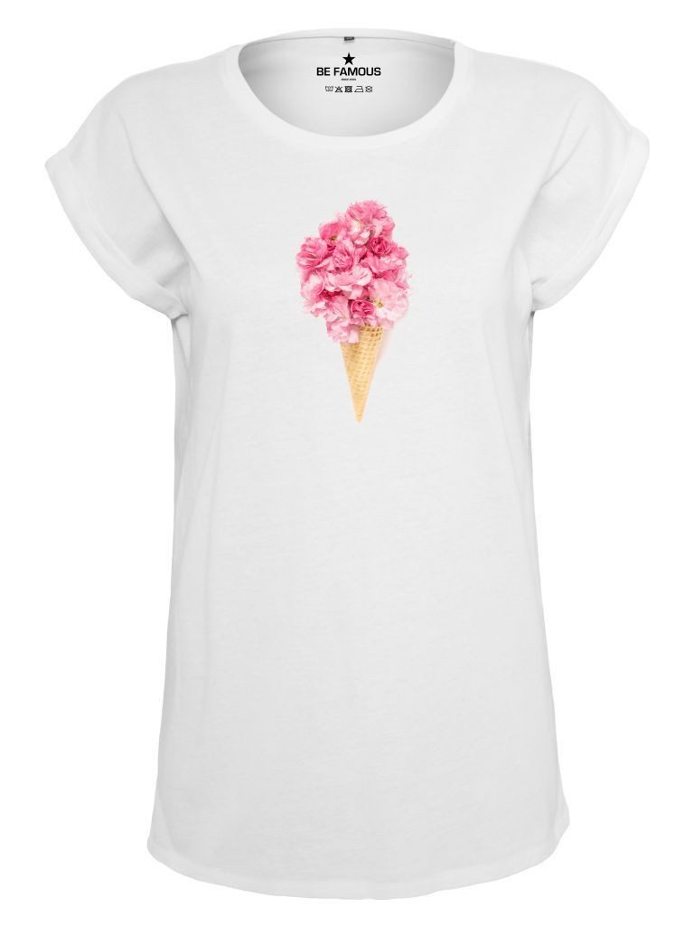 Be Famous Print-Shirt Rolled floweice (1-tlg., keine)