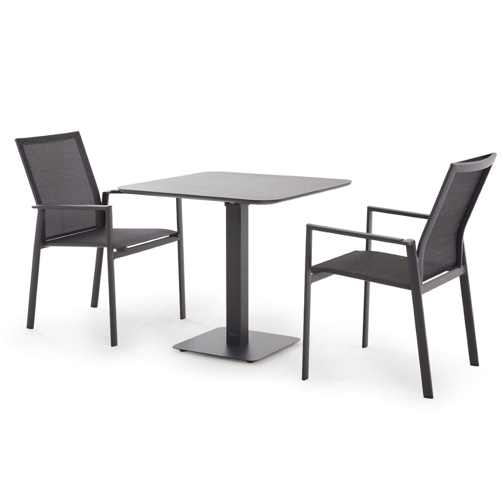 Liadomo Garten-Essgruppe Limbadi/Torano, (Outdoor-Sparset, 3-tlg), Klapptisch 80x80 cm aus Aluminium, wetterfeste Gartenstühe