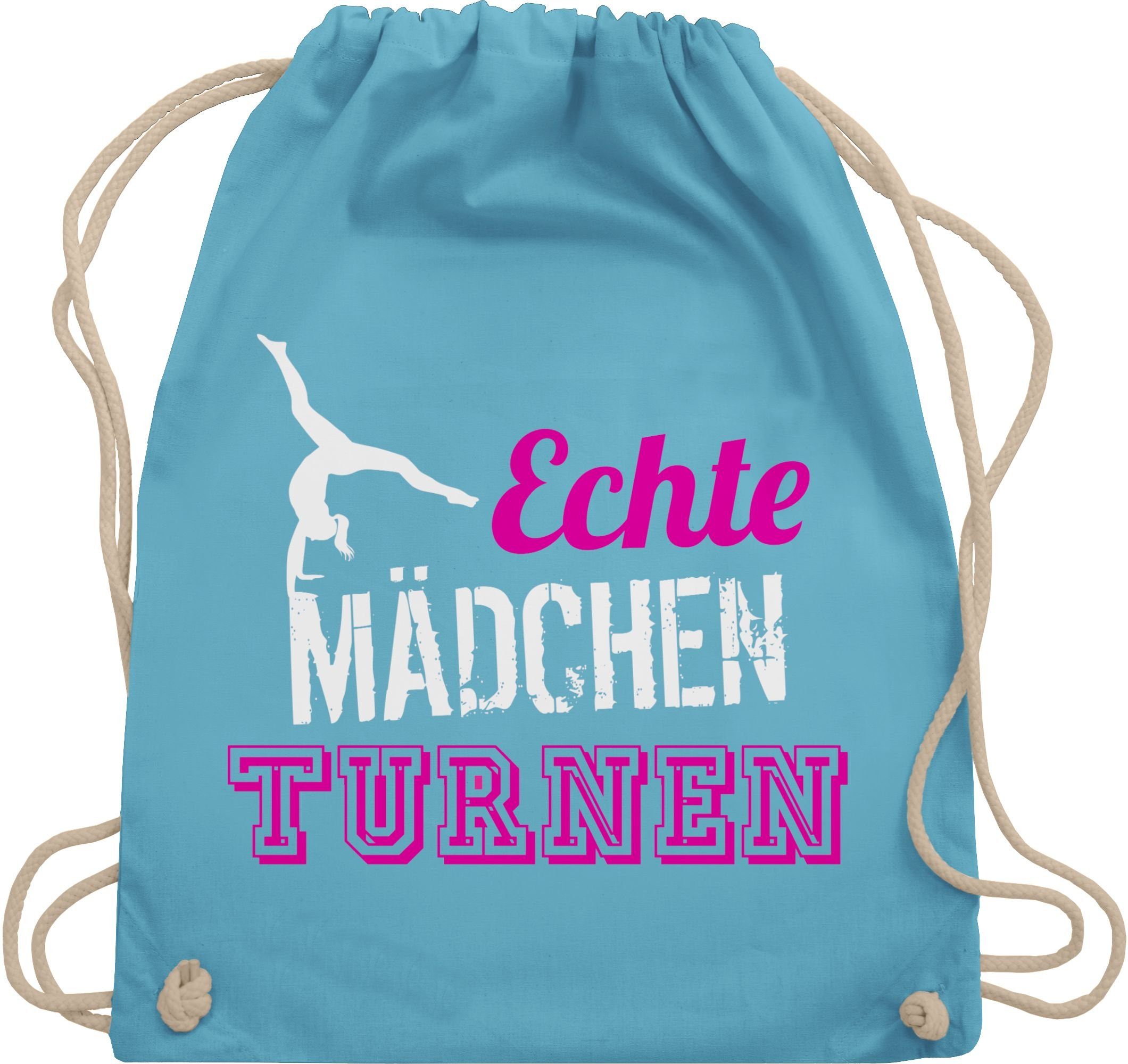 Shirtracer Turnbeutel Echte Mädchen turnen I Geschenk Turnerin, Sport Zubehör