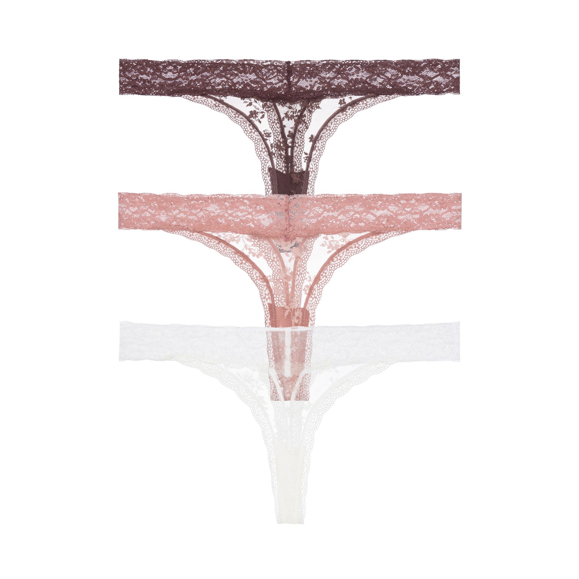 Dorina Tanga Lana Essential Lace (3er Pack) leicht transparent, mit Spitze, bequem, weich