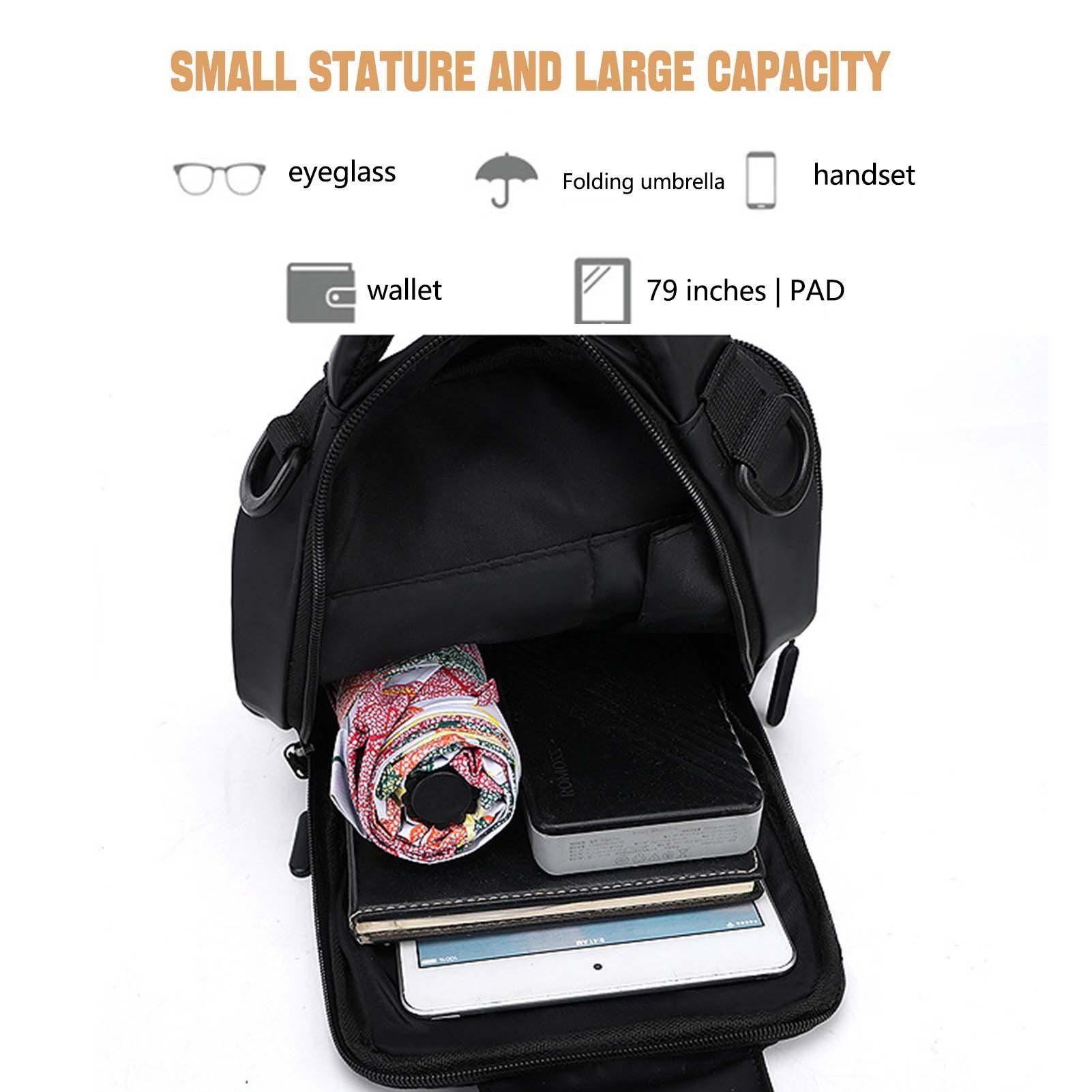Blusmart Rucksack Diebstahlsichere, Lässige Brusttasche USB-Ladeanschluss Mit khaki