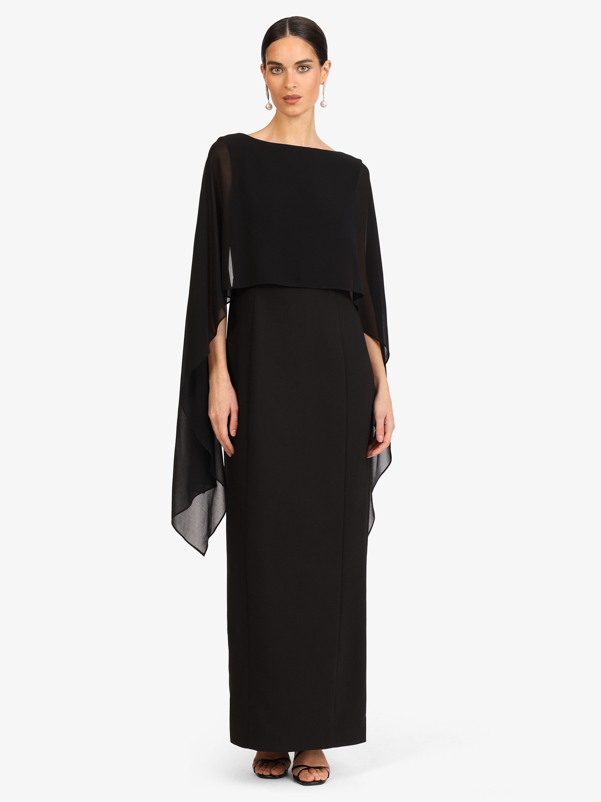 Kraimod Abendkleid mit Tüllärmeln und tiefem Rückenausschnitt